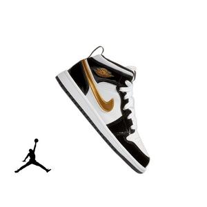 Jordan 1 Mid SE "Black Gold" Preschool Kids' Shoe