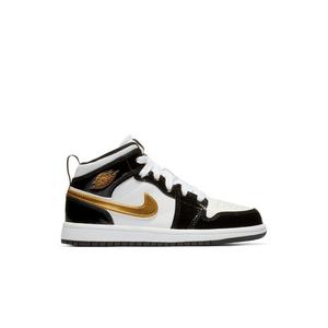 Jordan 1 Mid SE "Black Gold" Preschool Kids' Shoe