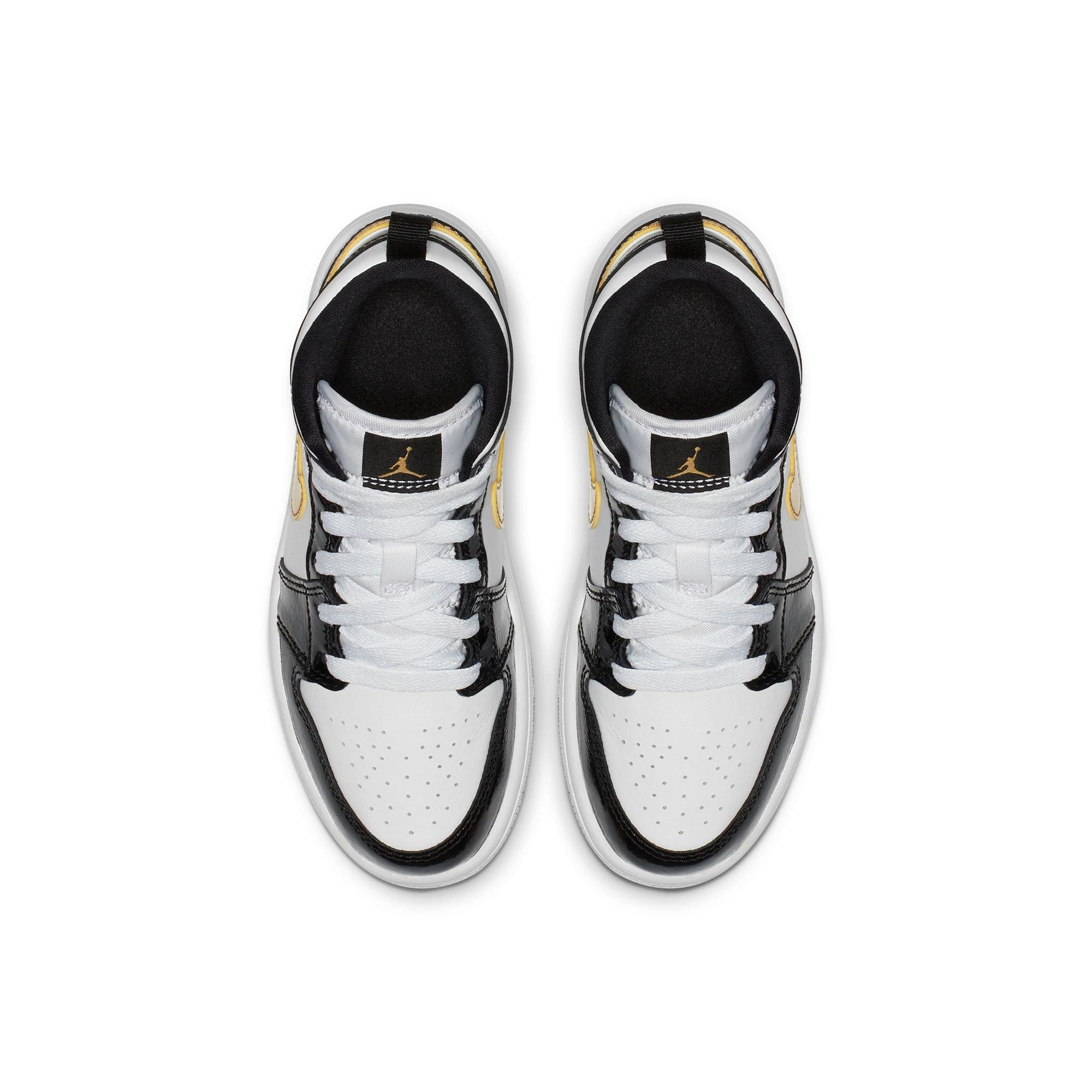 Jordan 1 Mid SE "Black Gold" Preschool Kids' Shoe