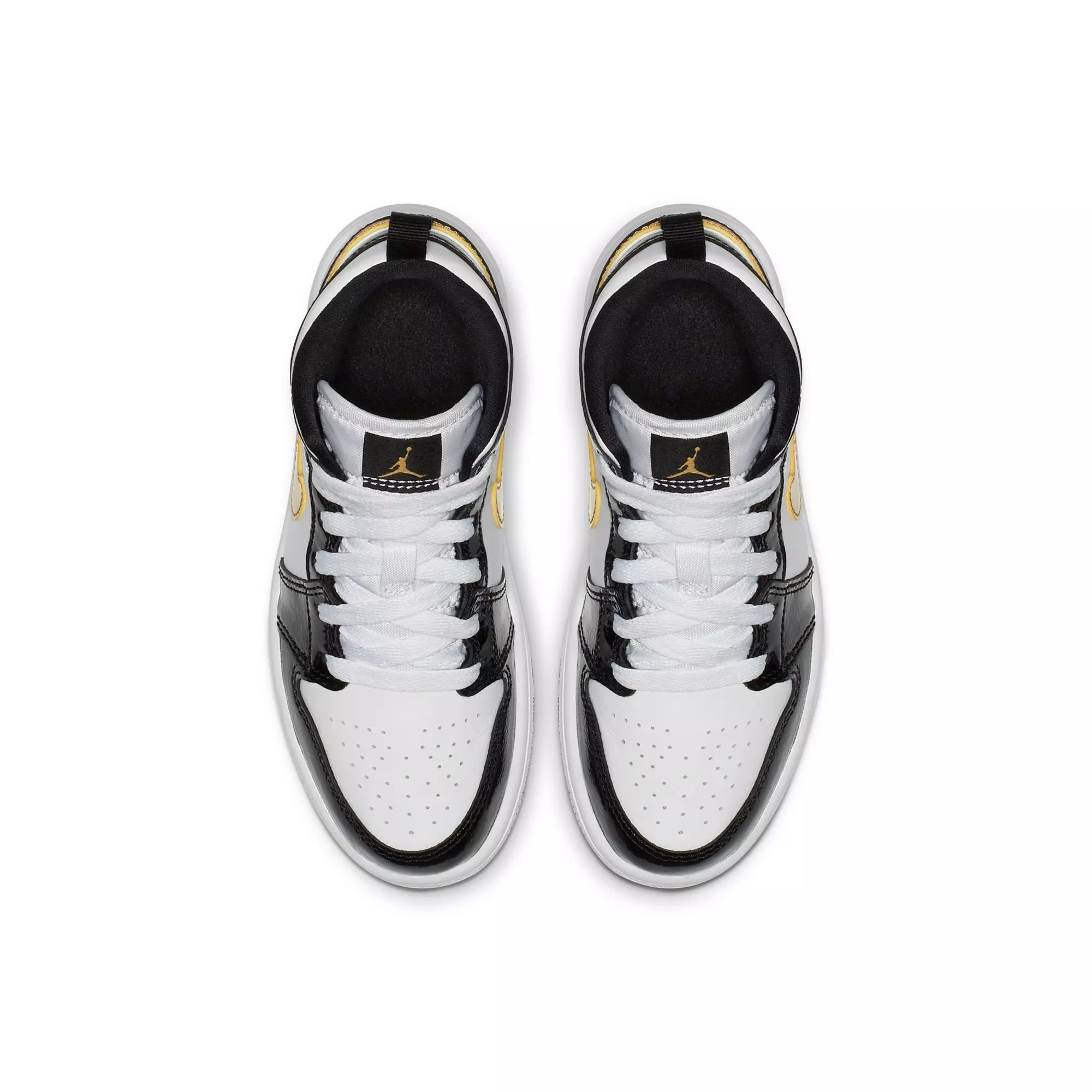 Jordan 1 Mid SE "Black Gold" Preschool Kids' Shoe - BLACK/METALLIC GOLD/WHITE