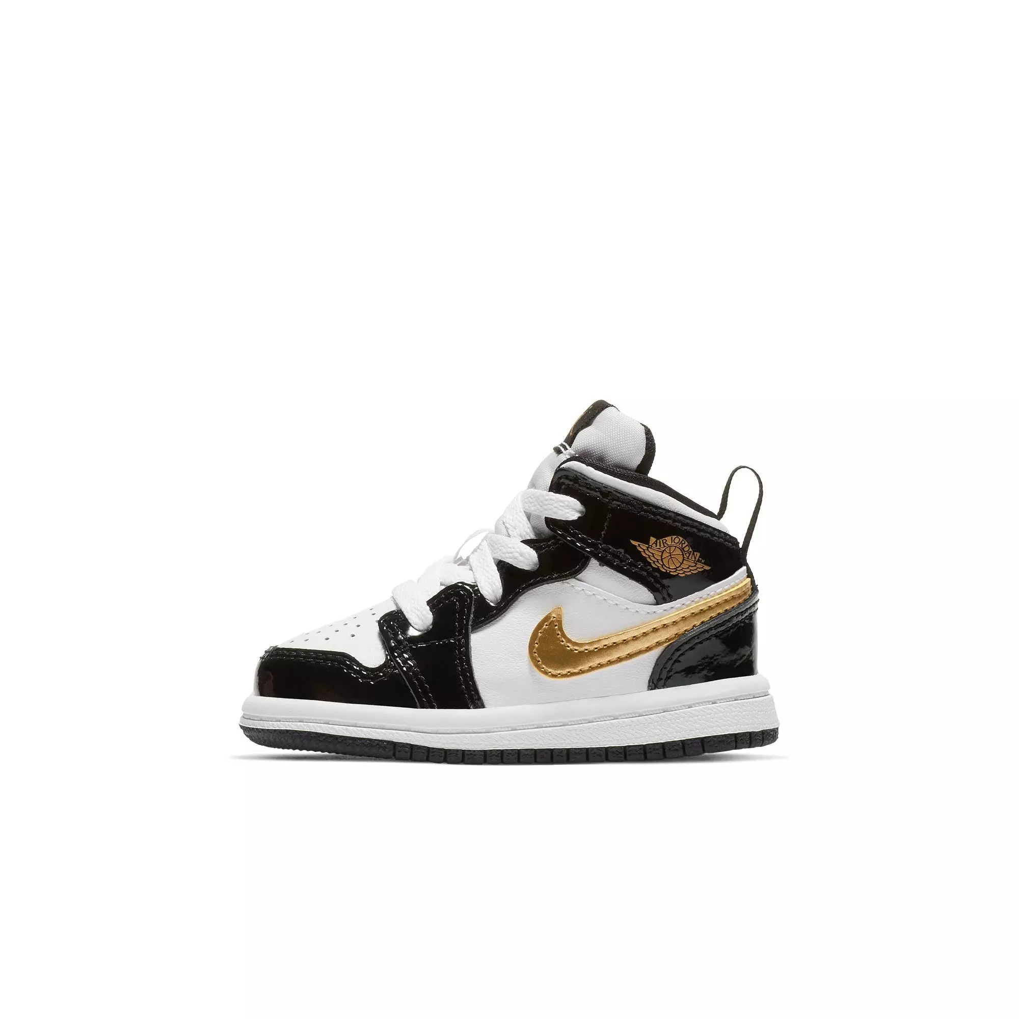 Jordan 1 Mid SE "Black Gold" Toddler Kids' Shoe - BLACK/METALLIC GOLD/WHITE