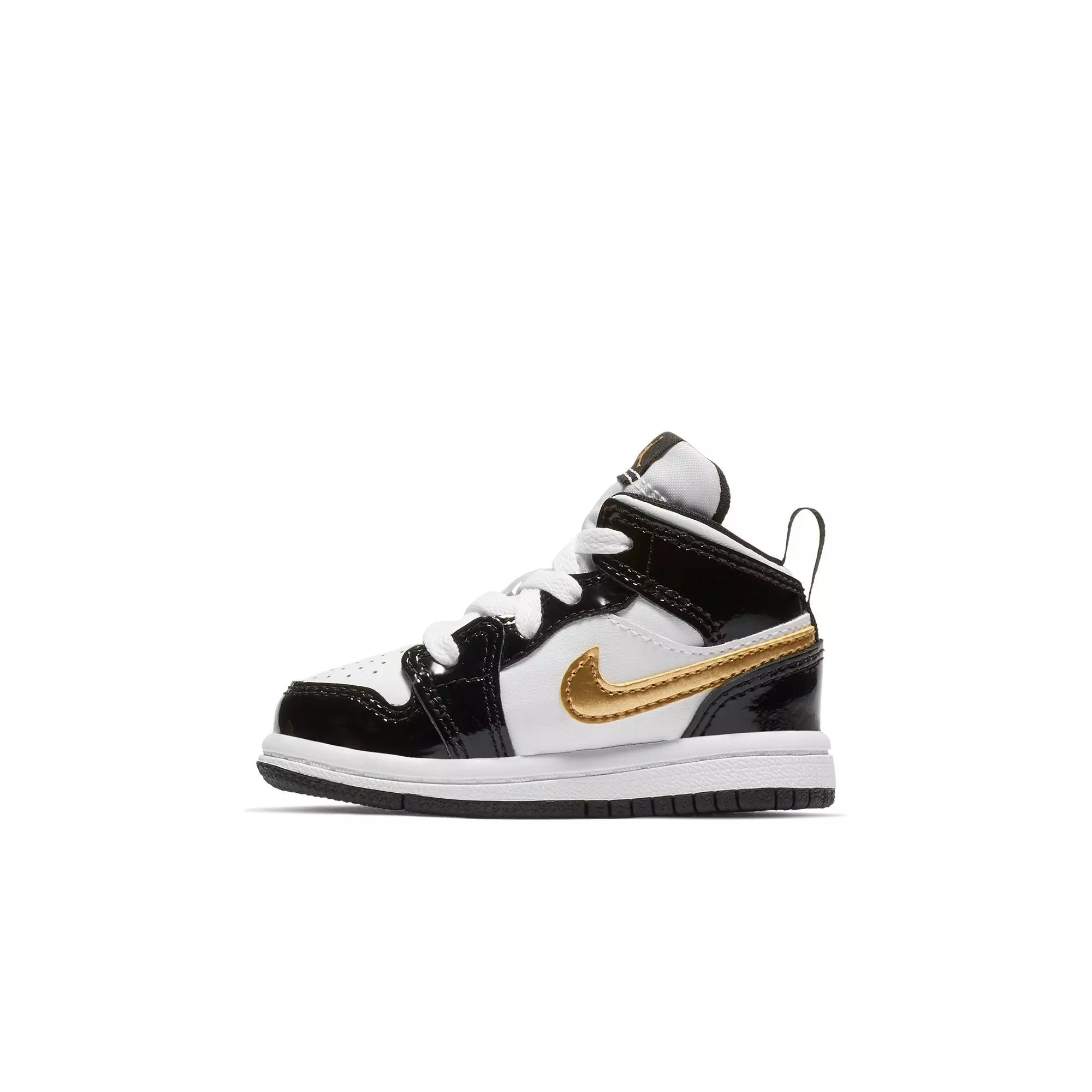Jordan 1 Mid SE "Black Gold" Toddler Kids' Shoe - BLACK/METALLIC GOLD/WHITE