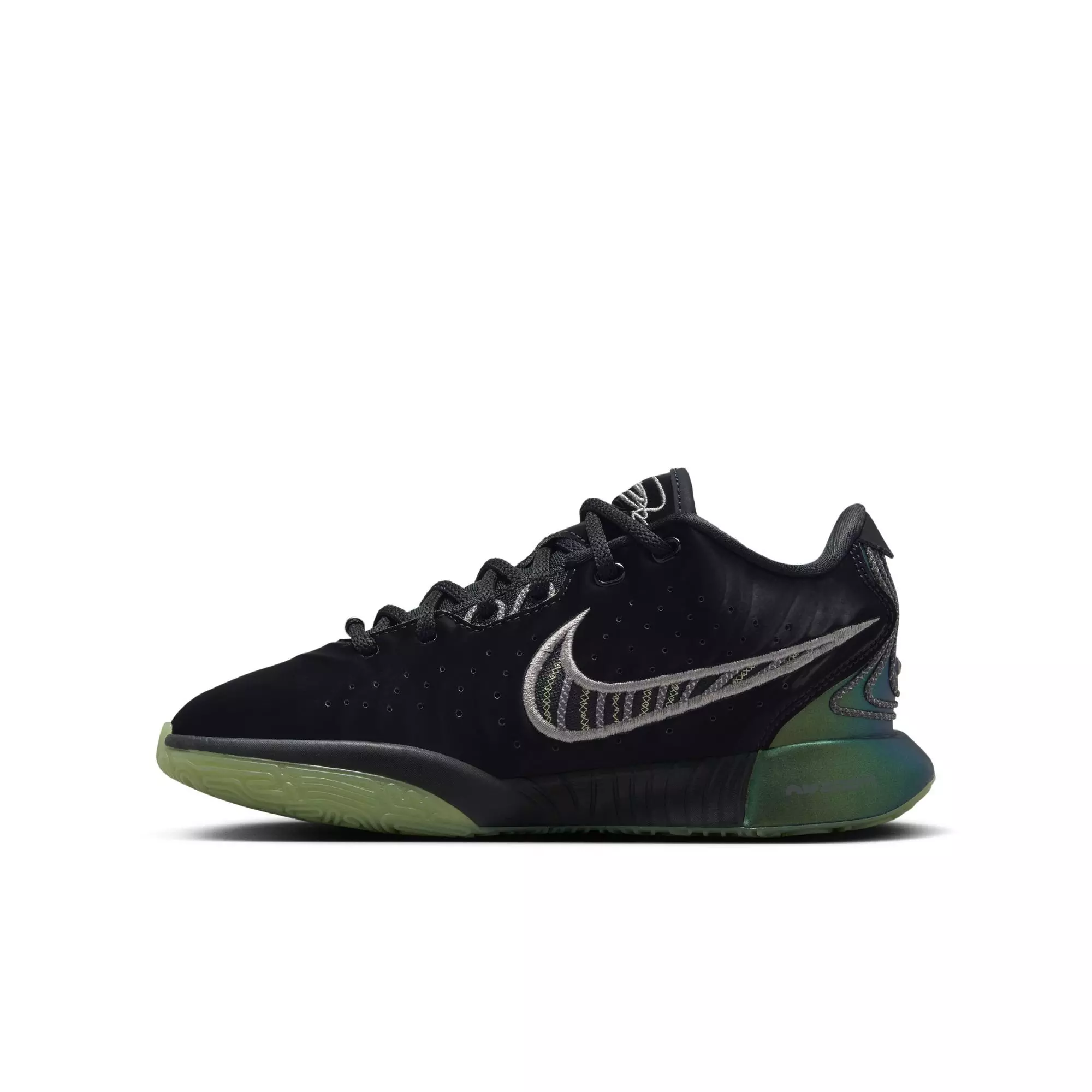 Nike LeBron XXI "Tahitian" Grade School Kids' Basketball Shoe - BLACK/METALLIC PEWTER/IRON GREY