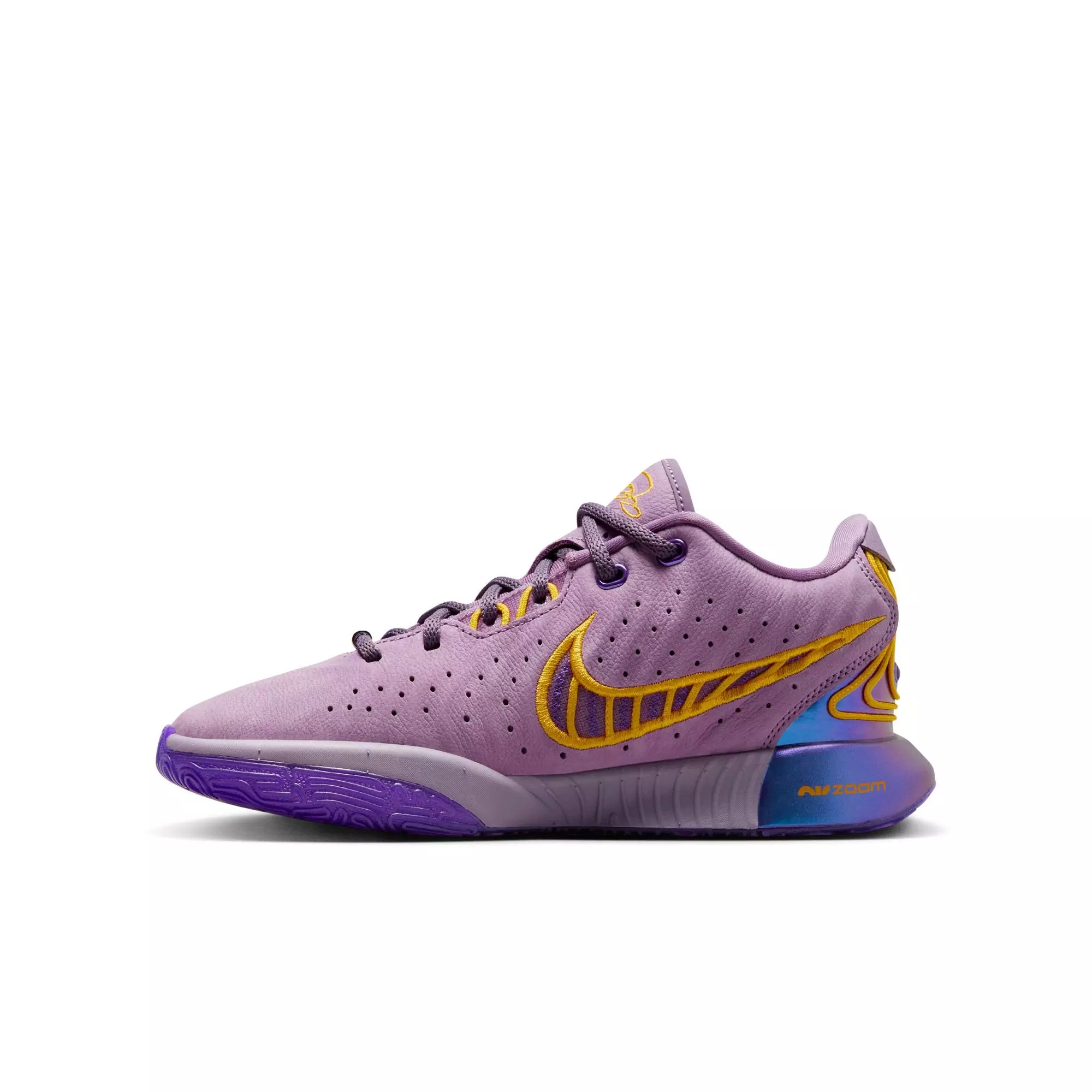 Nike LeBron XXI "Violet Dust" Grade School Kids' Basketball Shoe - VIOLET DUST/UNIVERSITY GOLD
