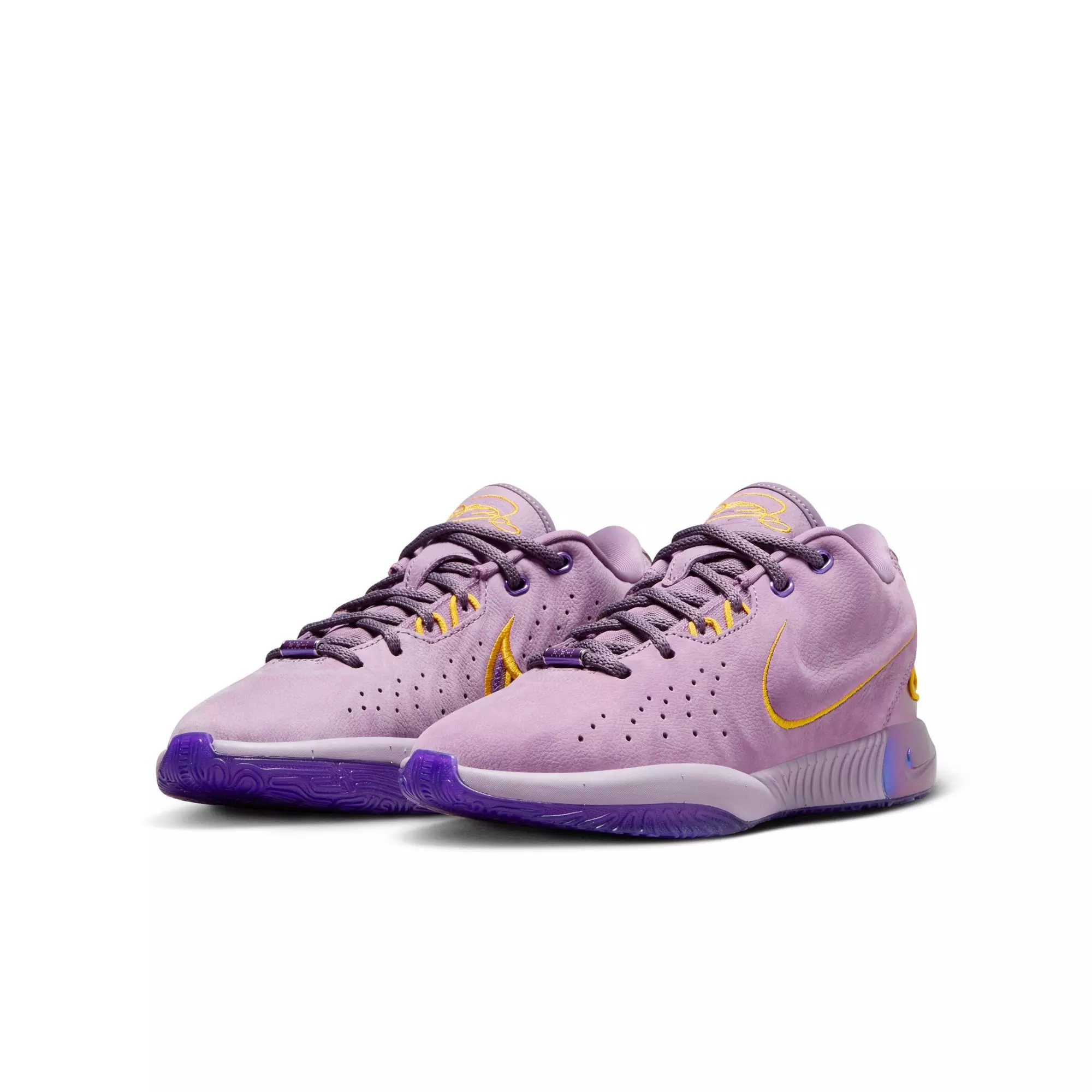 Nike LeBron XXI "Violet Dust" Grade School Kids' Basketball Shoe - VIOLET DUST/UNIVERSITY GOLD