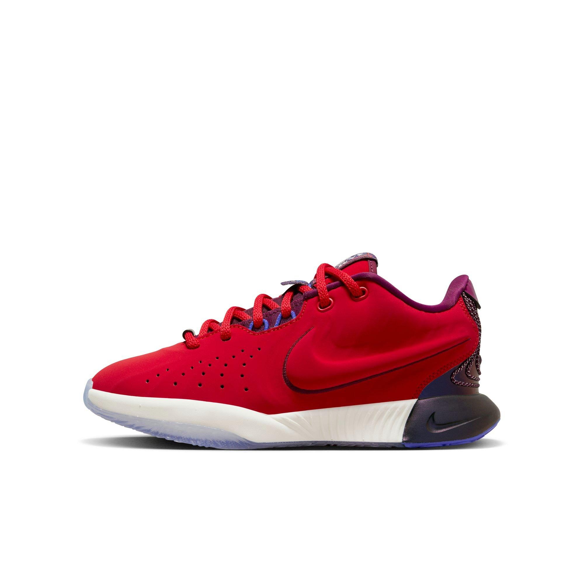 Nike LeBron XXI "James Theater" Grade School Kids' Basketball Shoe -  UNIVERSITY RED/IVORY/BORDEAUX Thumbnail View 11