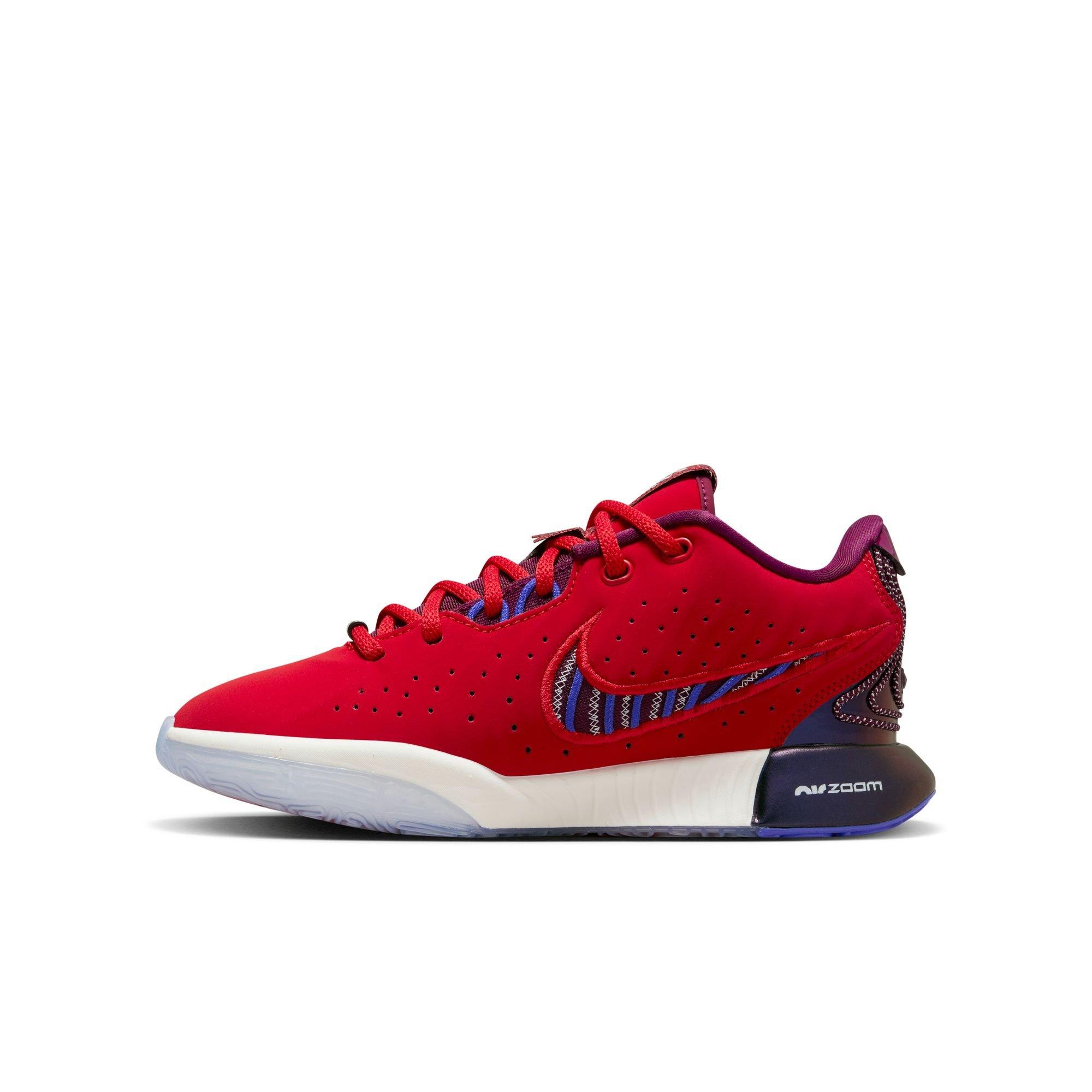 Nike LeBron XXI "James Theater" Grade School Kids' Basketball Shoe -  UNIVERSITY RED/IVORY/BORDEAUX Thumbnail View 12
