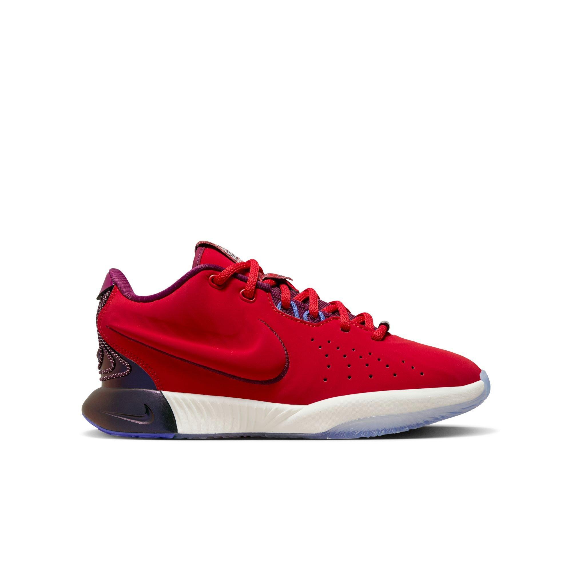Nike LeBron XXI "James Theater" Grade School Kids' Basketball Shoe -  UNIVERSITY RED/IVORY/BORDEAUX Thumbnail View 1