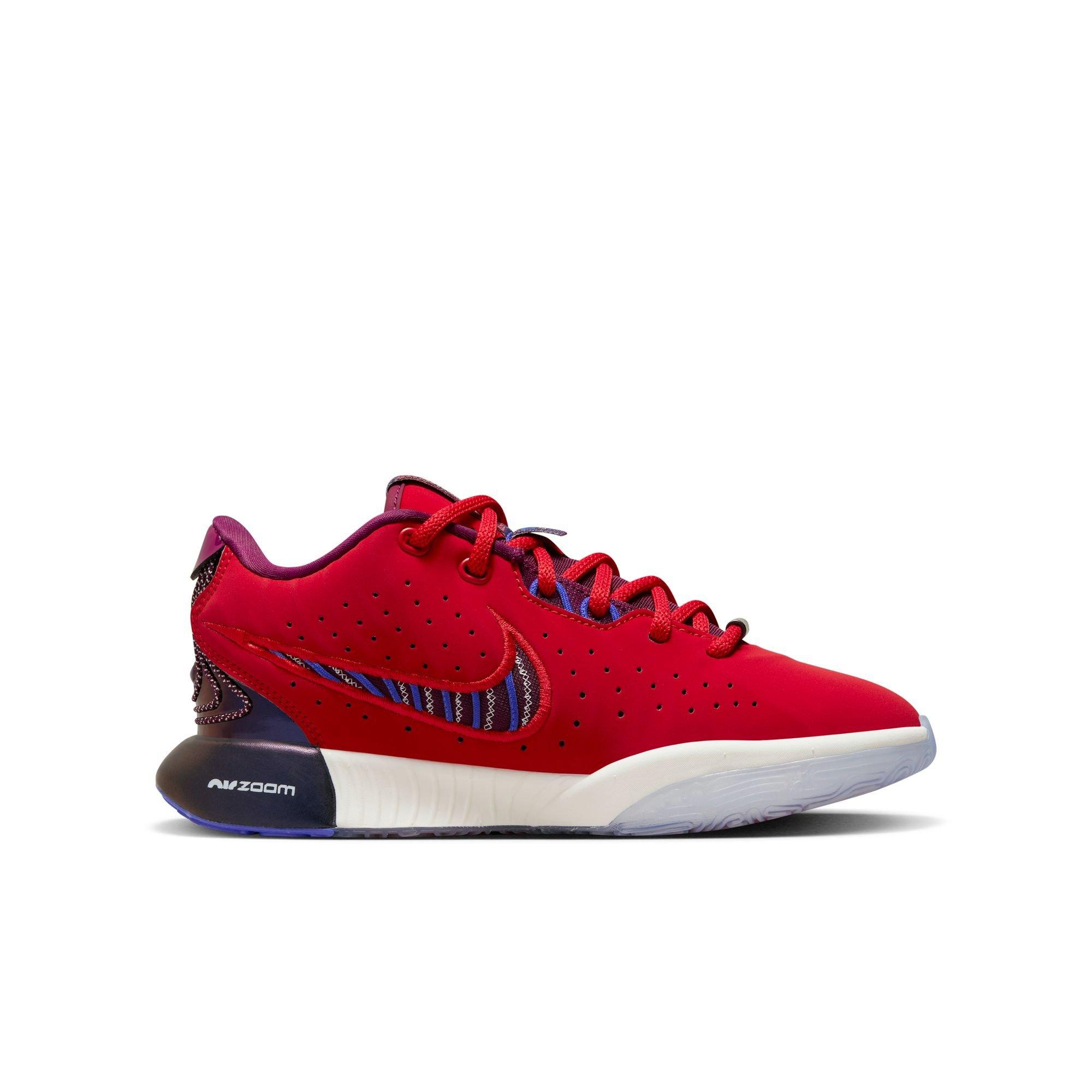 Nike LeBron XXI "James Theater" Grade School Kids' Basketball Shoe -  UNIVERSITY RED/IVORY/BORDEAUX Thumbnail View 2