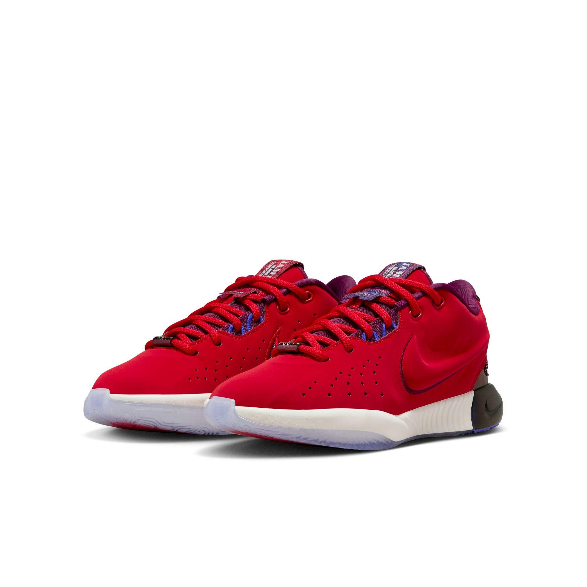 Nike LeBron XXI "James Theater" Grade School Kids' Basketball Shoe -  UNIVERSITY RED/IVORY/BORDEAUX Thumbnail View 3