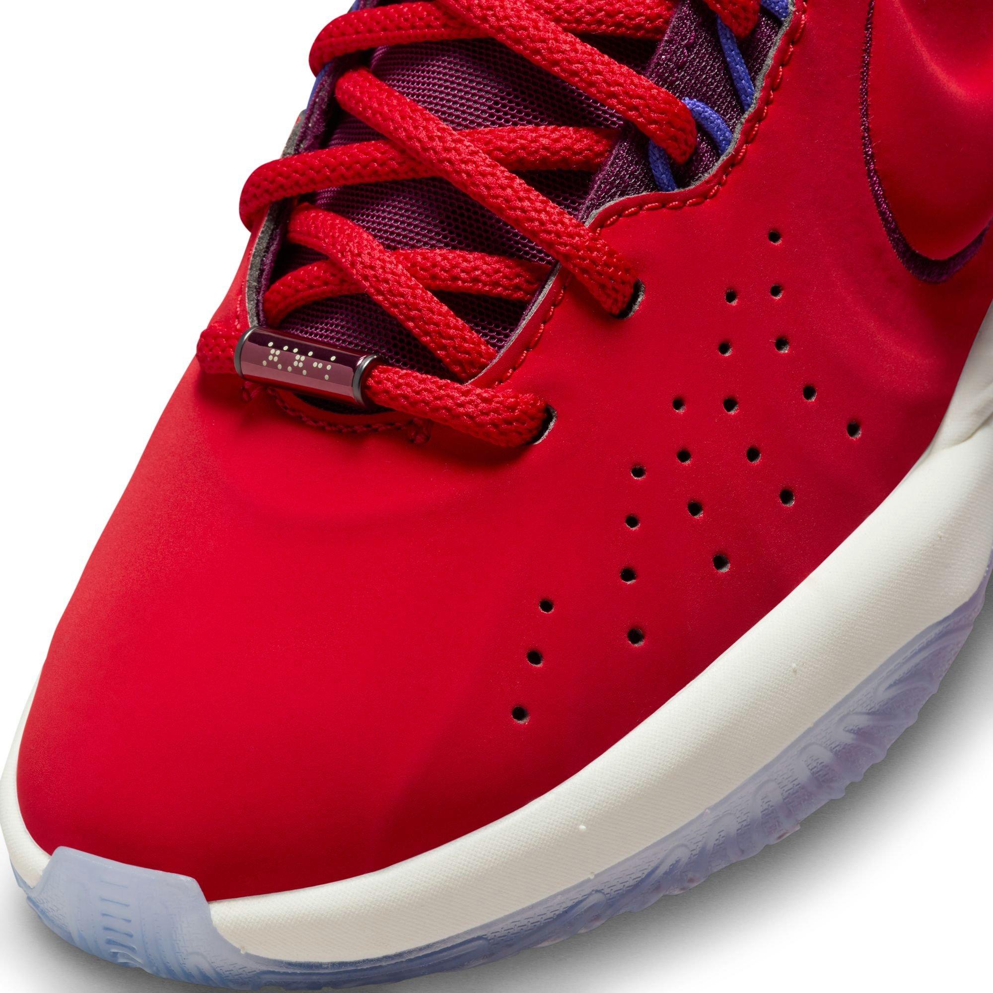 Nike LeBron XXI "James Theater" Grade School Kids' Basketball Shoe -  UNIVERSITY RED/IVORY/BORDEAUX Thumbnail View 4