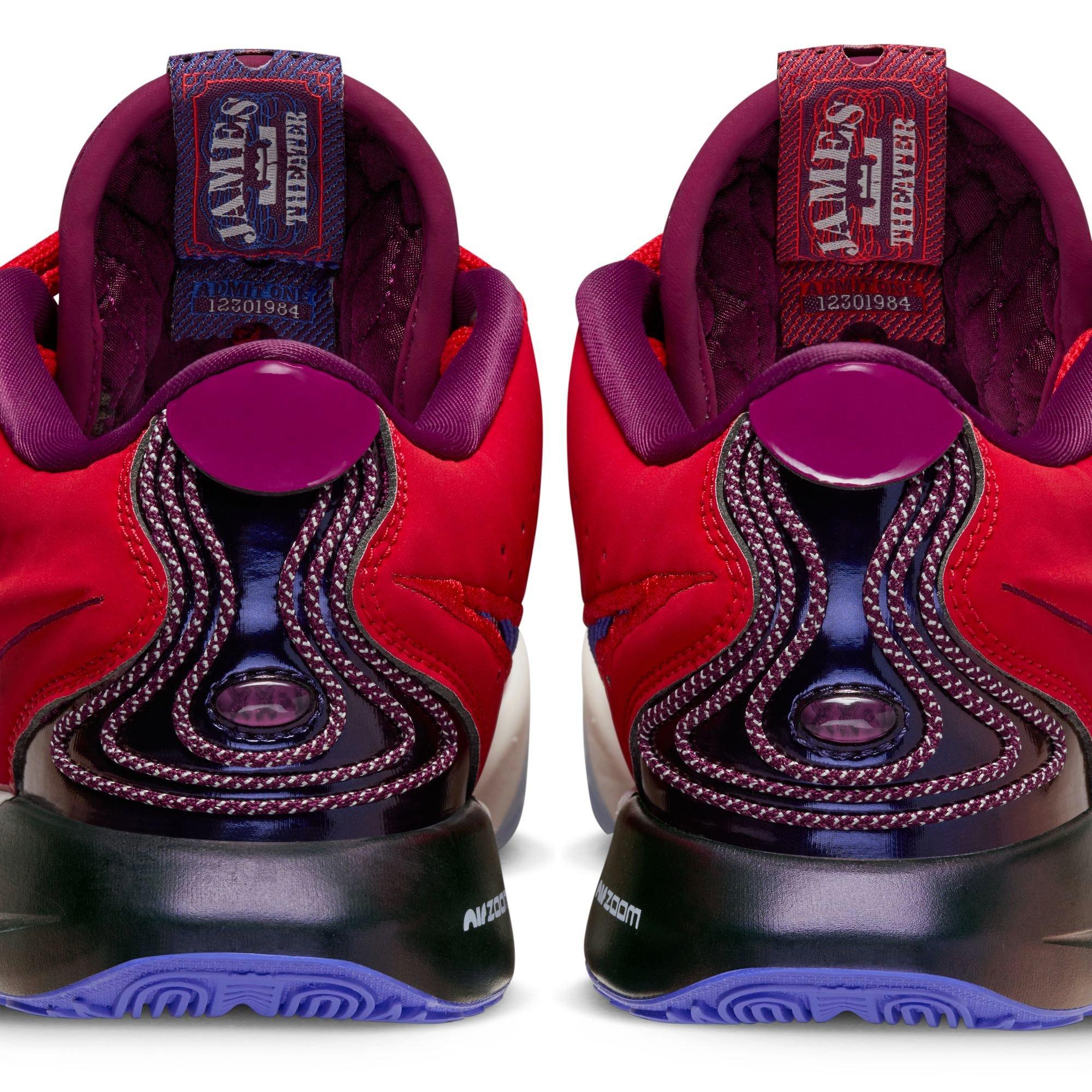 Nike LeBron XXI "James Theater" Grade School Kids' Basketball Shoe -  UNIVERSITY RED/IVORY/BORDEAUX Thumbnail View 7