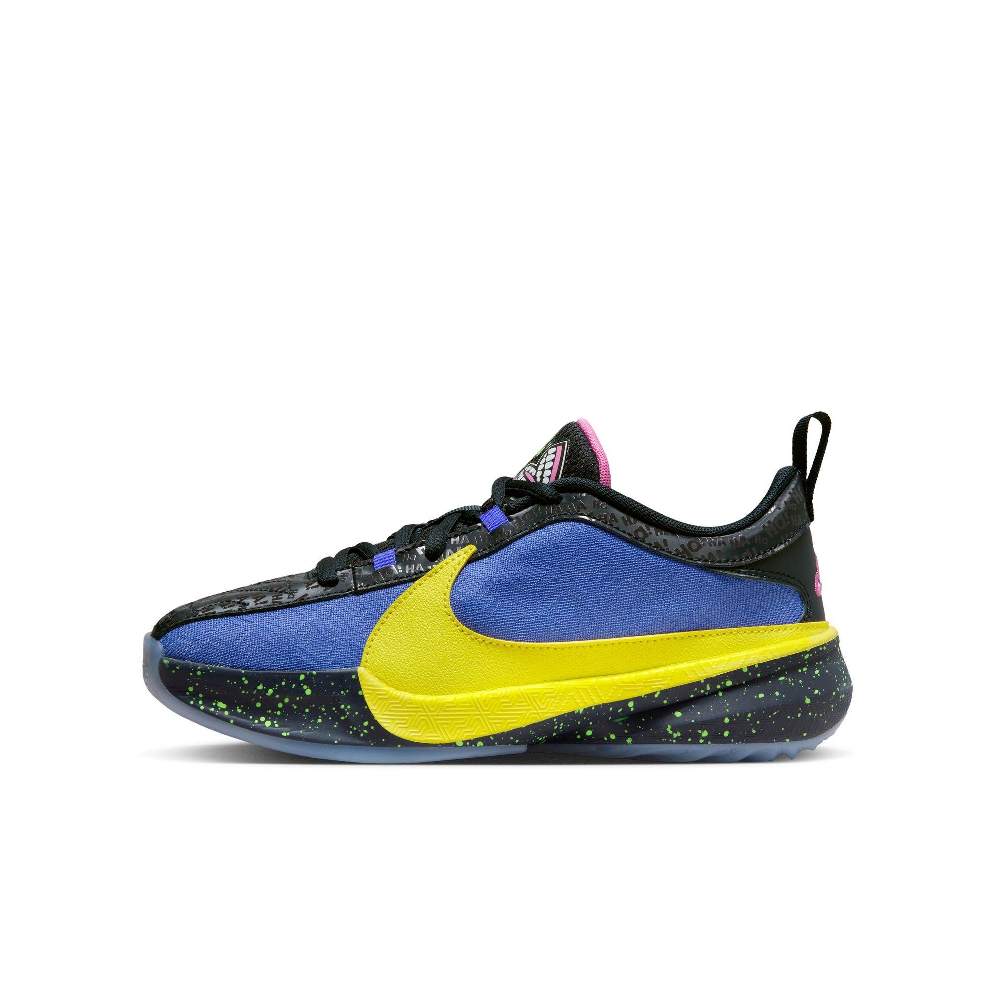 Nike Freak 5 "Joker" Grade School Kids' Basketball Shoe - BLUE TINT/OPTI YELLOW/BLUE JOY Thumbnail View 9