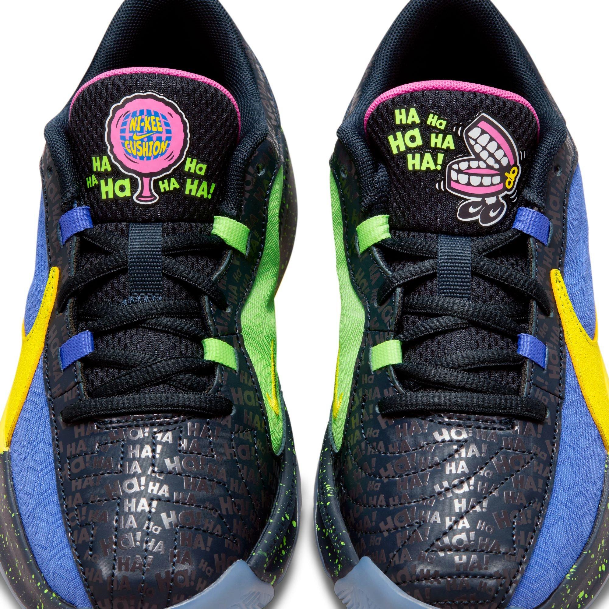 Nike Freak 5 "Joker" Grade School Kids' Basketball Shoe - BLUE TINT/OPTI YELLOW/BLUE JOY Thumbnail View 7