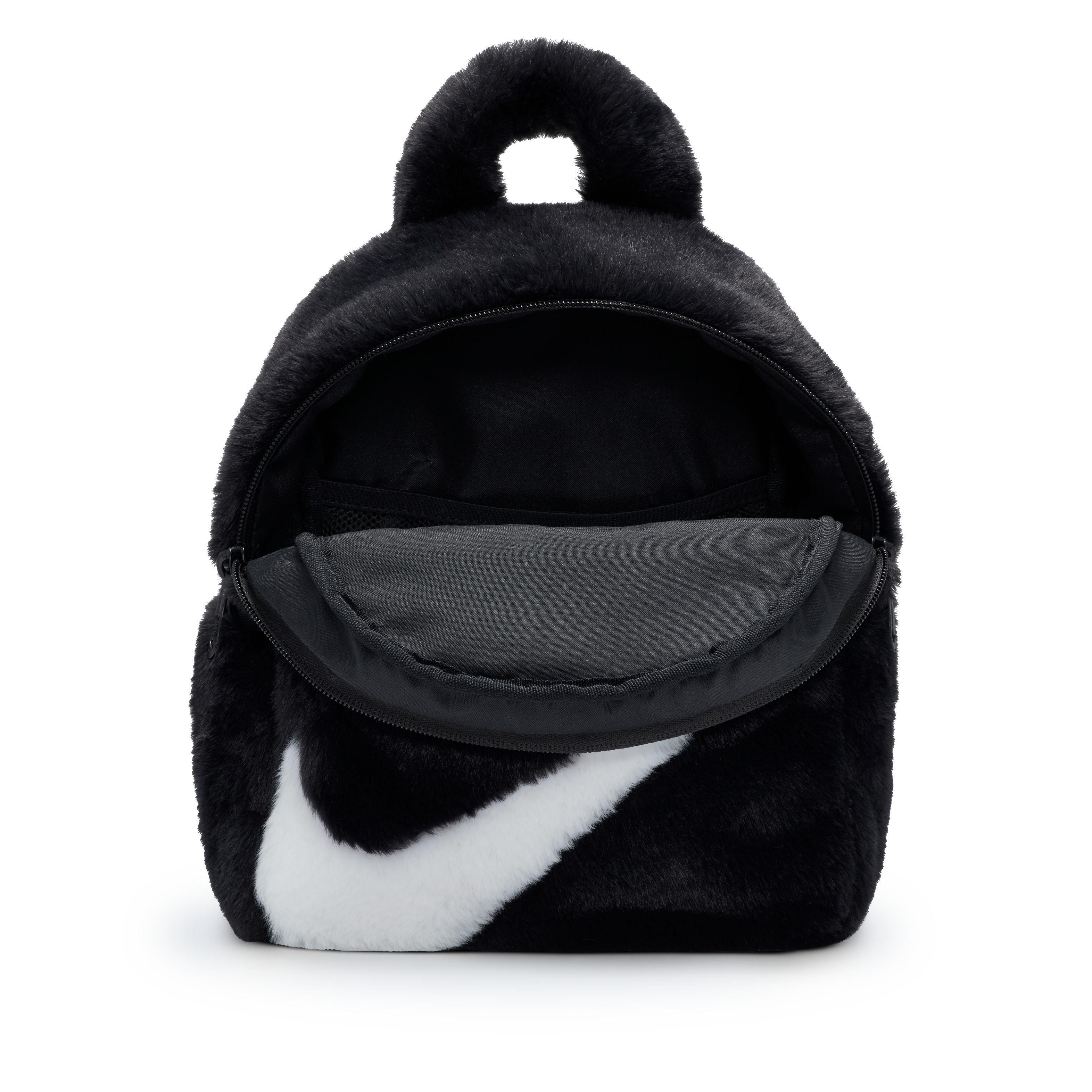 Nike Futura 365 Mini Velour Unisex Backpacks Size OS, Color: Onyx  Black/Core Black-Black (DC7707)