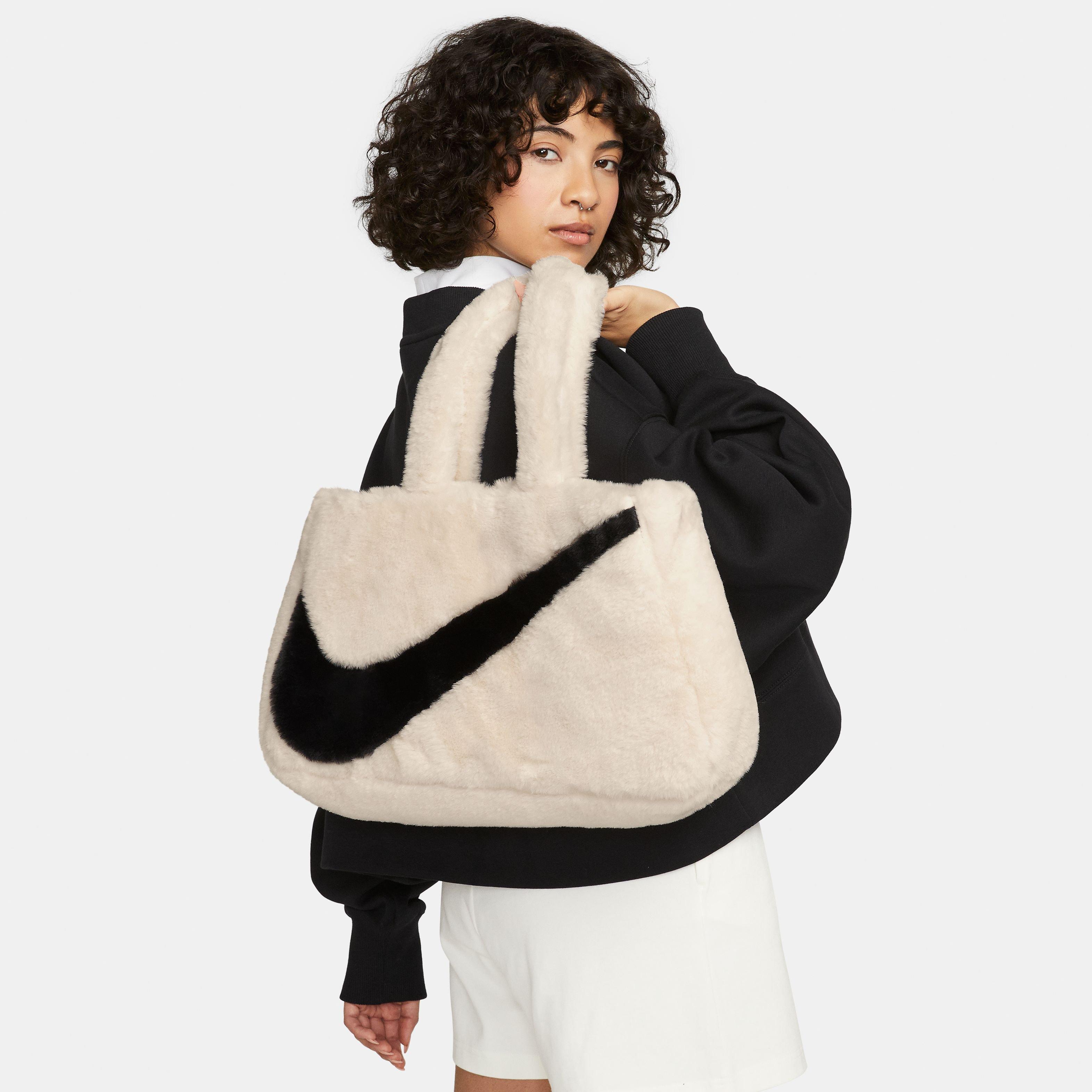 Nike Sportswear Faux Fur Tote Bag-Black