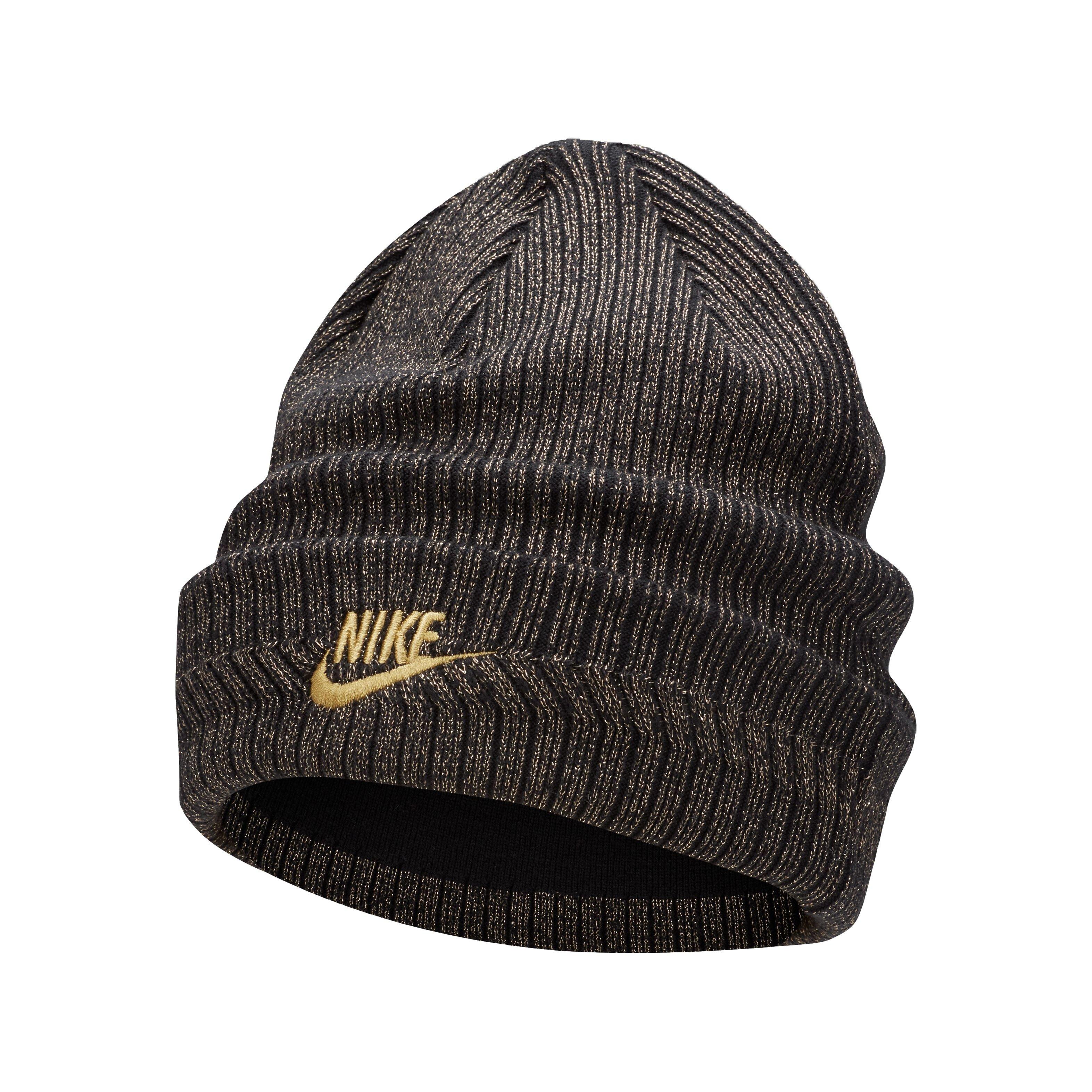 Nike Peak Beanie - Metallic Black - BLACK/GOLD Thumbnail View 1