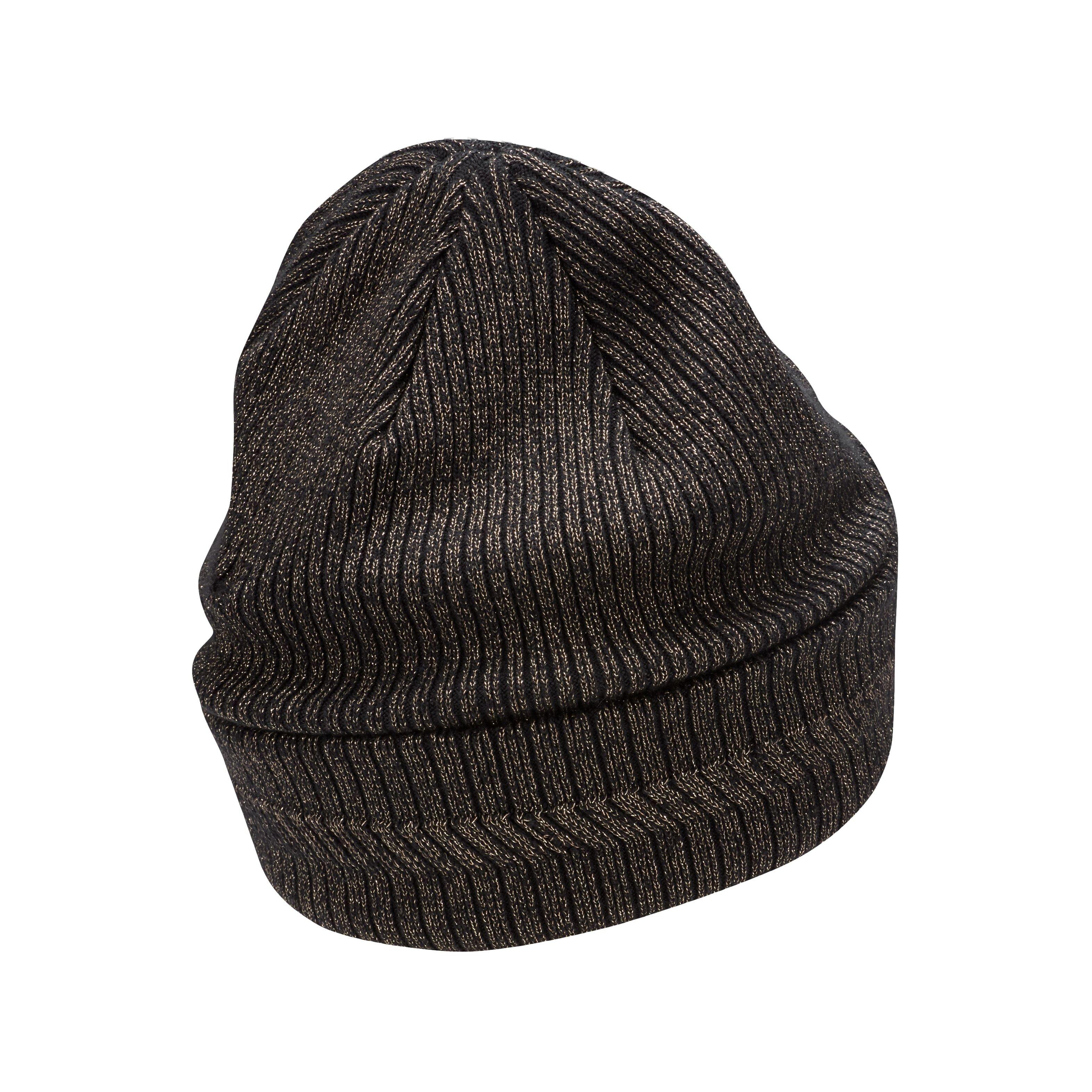 Nike Peak Beanie - Metallic Black - BLACK/GOLD Thumbnail View 2