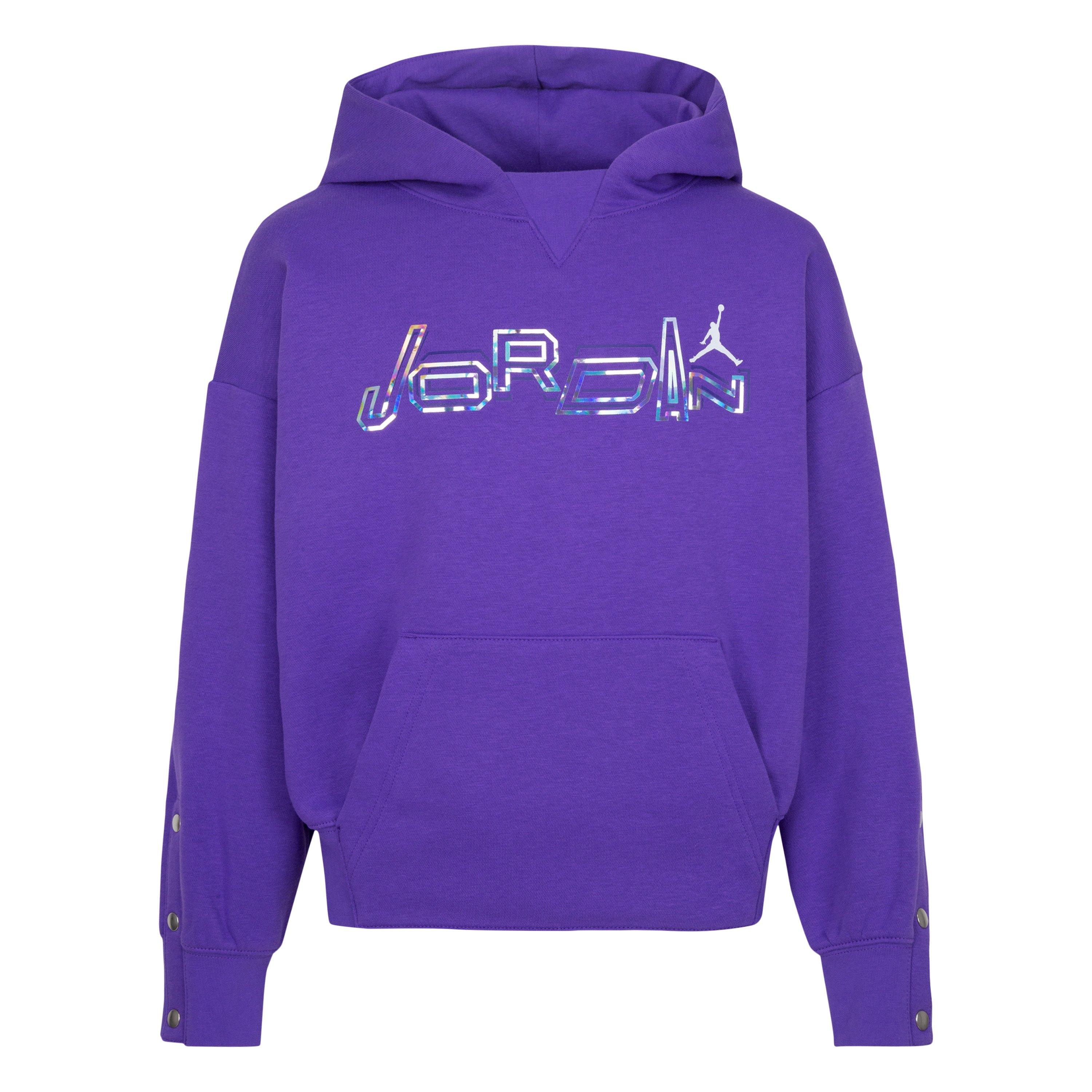 Jordan Big Girls' Take Flight Hoodie - PURPLE Thumbnail View 1