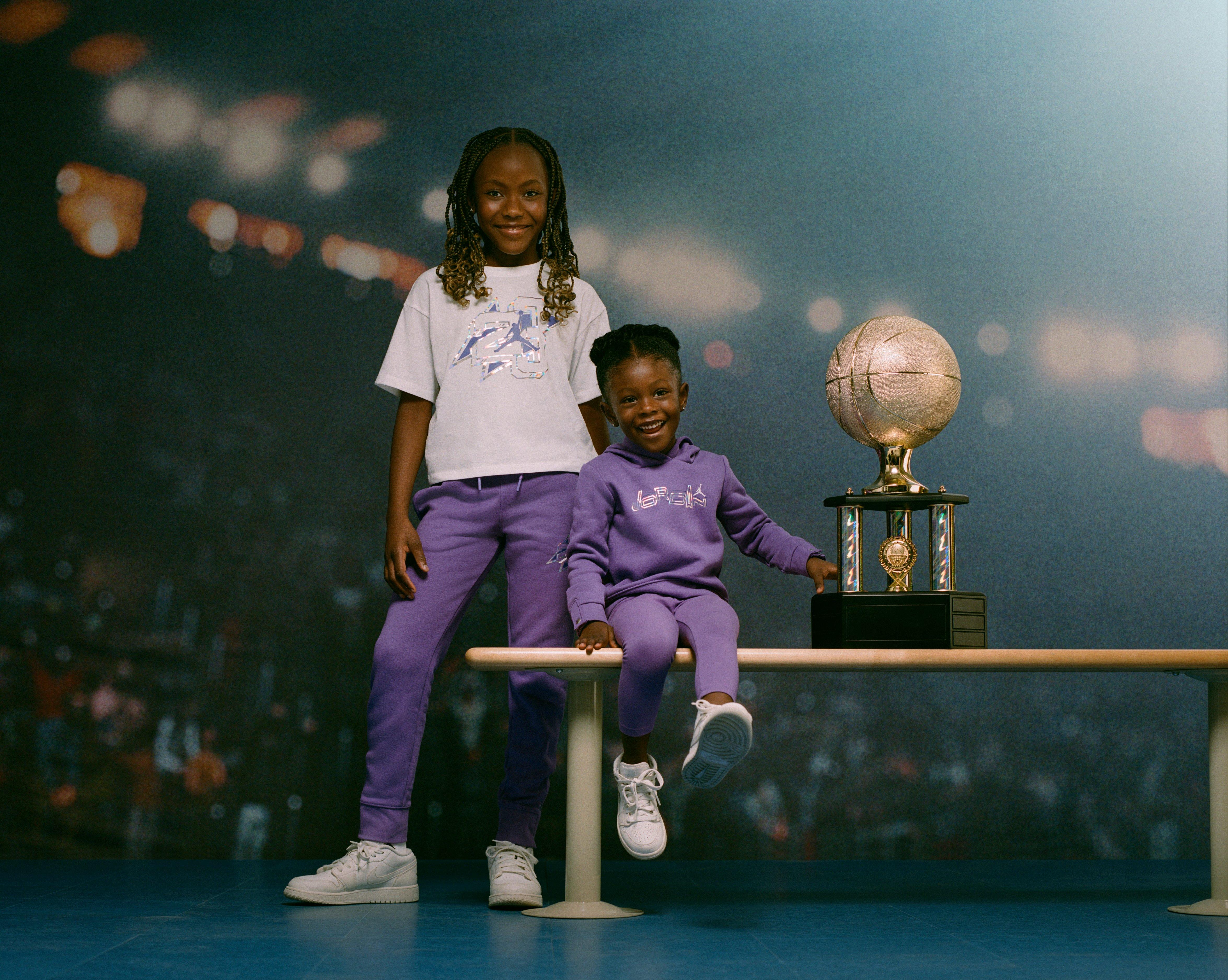 Jordan Little Girls' Take Flight Shine Leggings Set - Purple - Hibbett