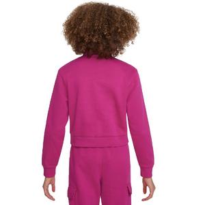 Nike Big Girls' Sportswear Club Fleece 1/2-Zip Long-Sleeve Top-Berry