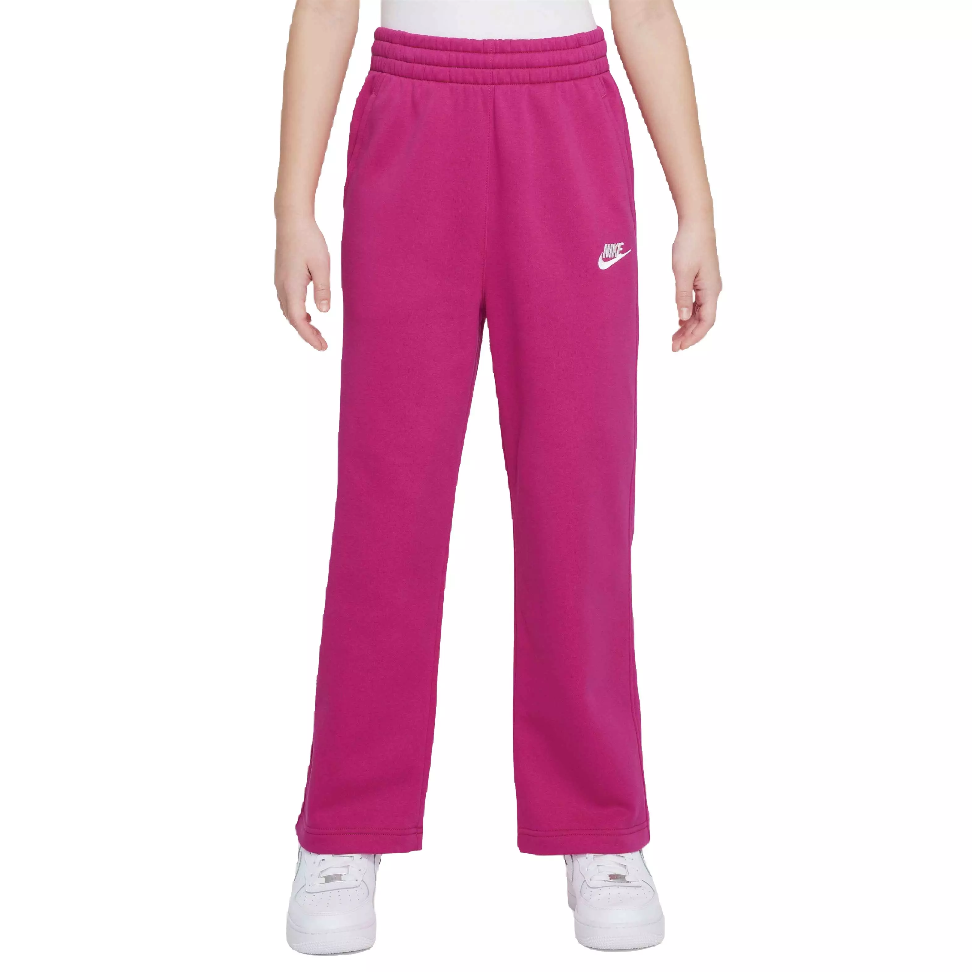 Nike Big Girls' Sportswear Club Fleece Wide-Leg Pants-Berry - Hibbett