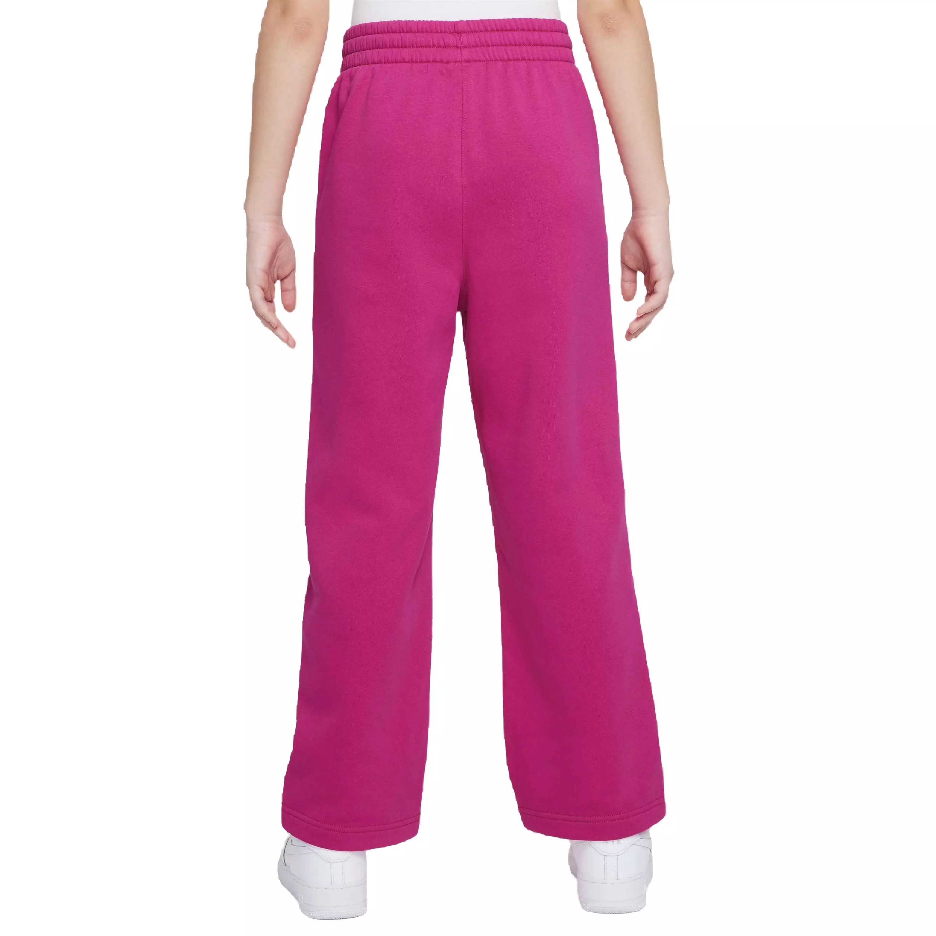 Nike Big Girls' Sportswear Club Fleece Wide-Leg Pants-Berry - BERRY
