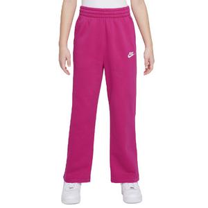 Nike Big Girls' Sportswear Club Fleece Wide-Leg Pants-Berry
