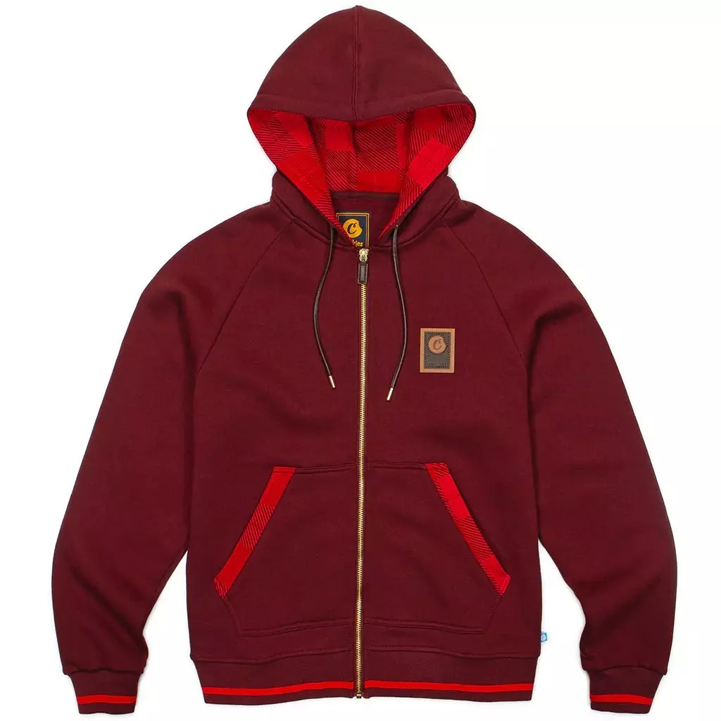 Cookies Men's Park Ave Fleece Full-Zip Jacket - BURGUNDY