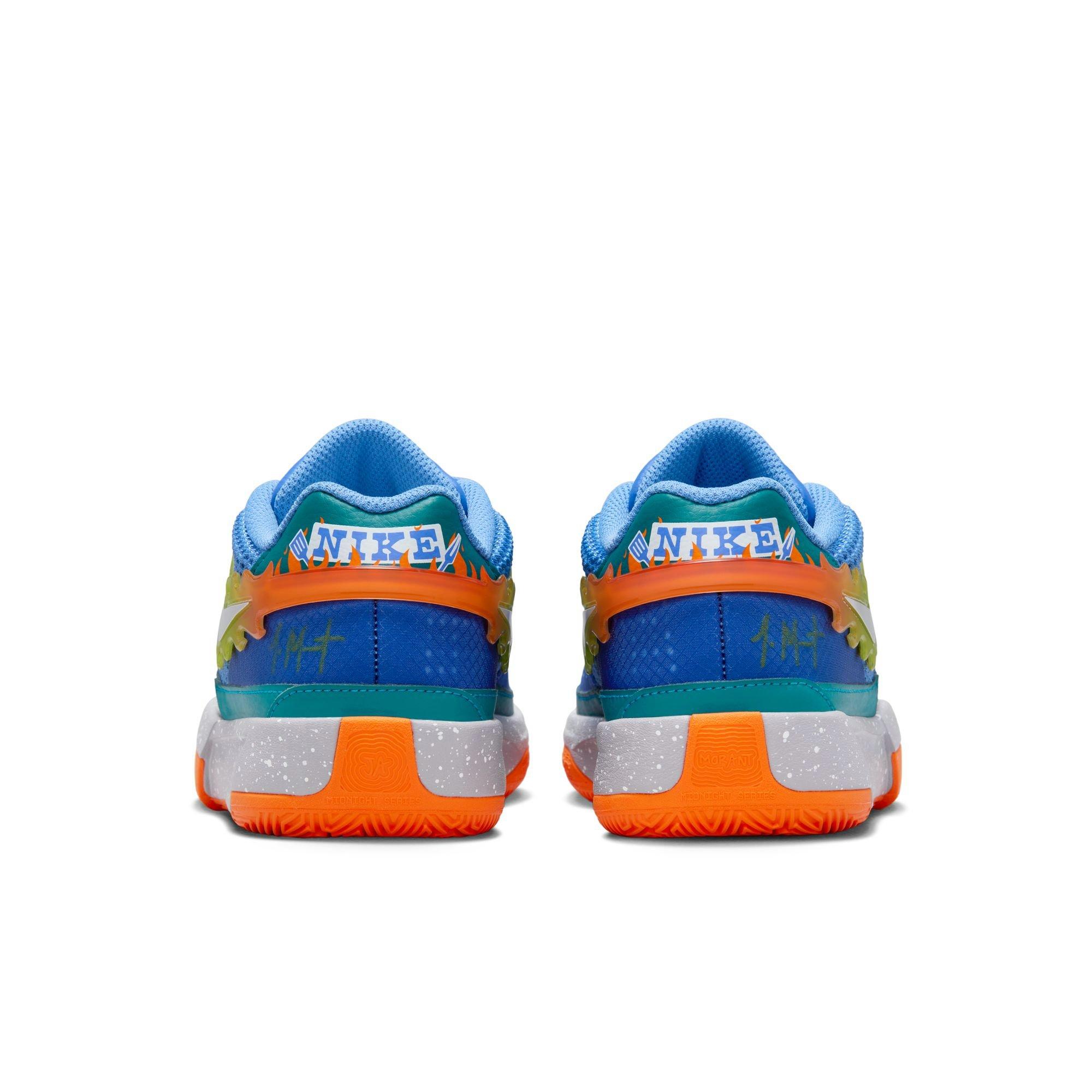 Nike Ja 1 "Backyard BBQ" Grade School Kids' Basketball Shoe - BLUE JOY/WHITE/GEODE TEAL Thumbnail View 11