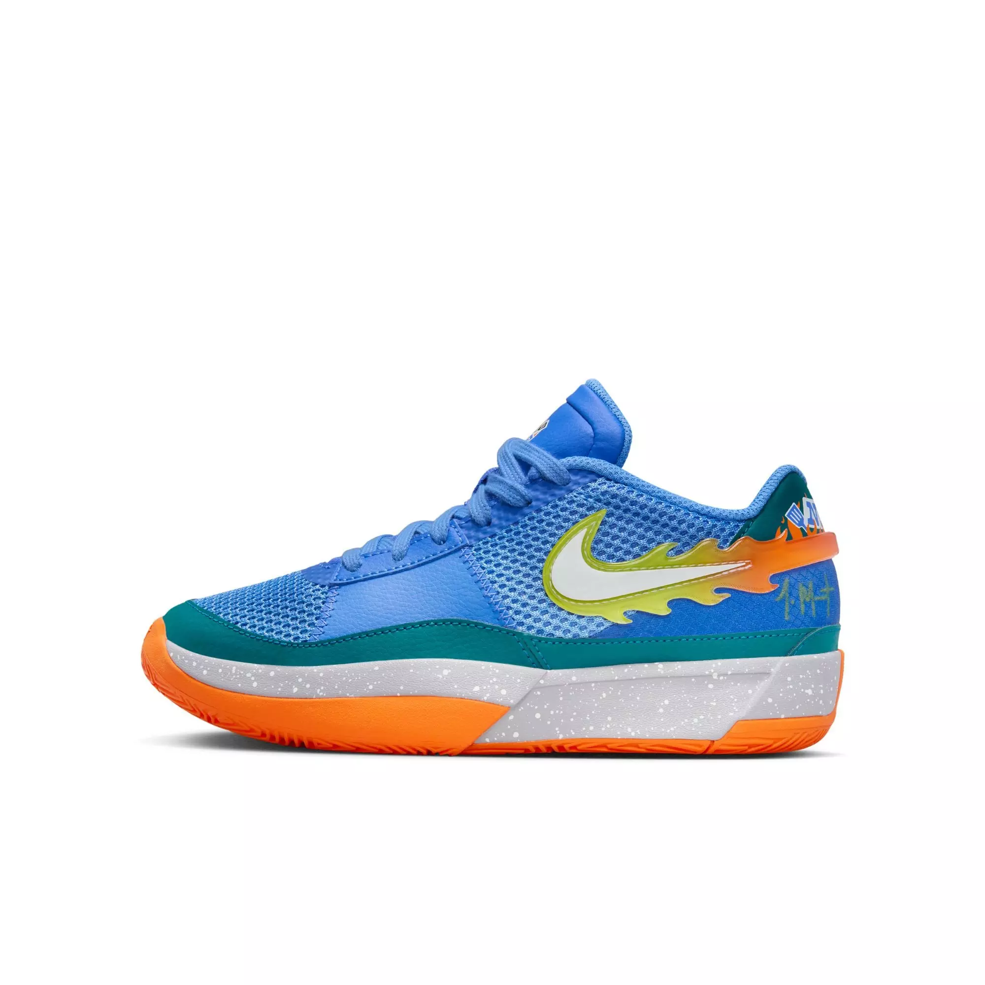 Nike Ja 1 "Backyard BBQ" Grade School Kids' Basketball Shoe - BLUE JOY/WHITE/GEODE TEAL