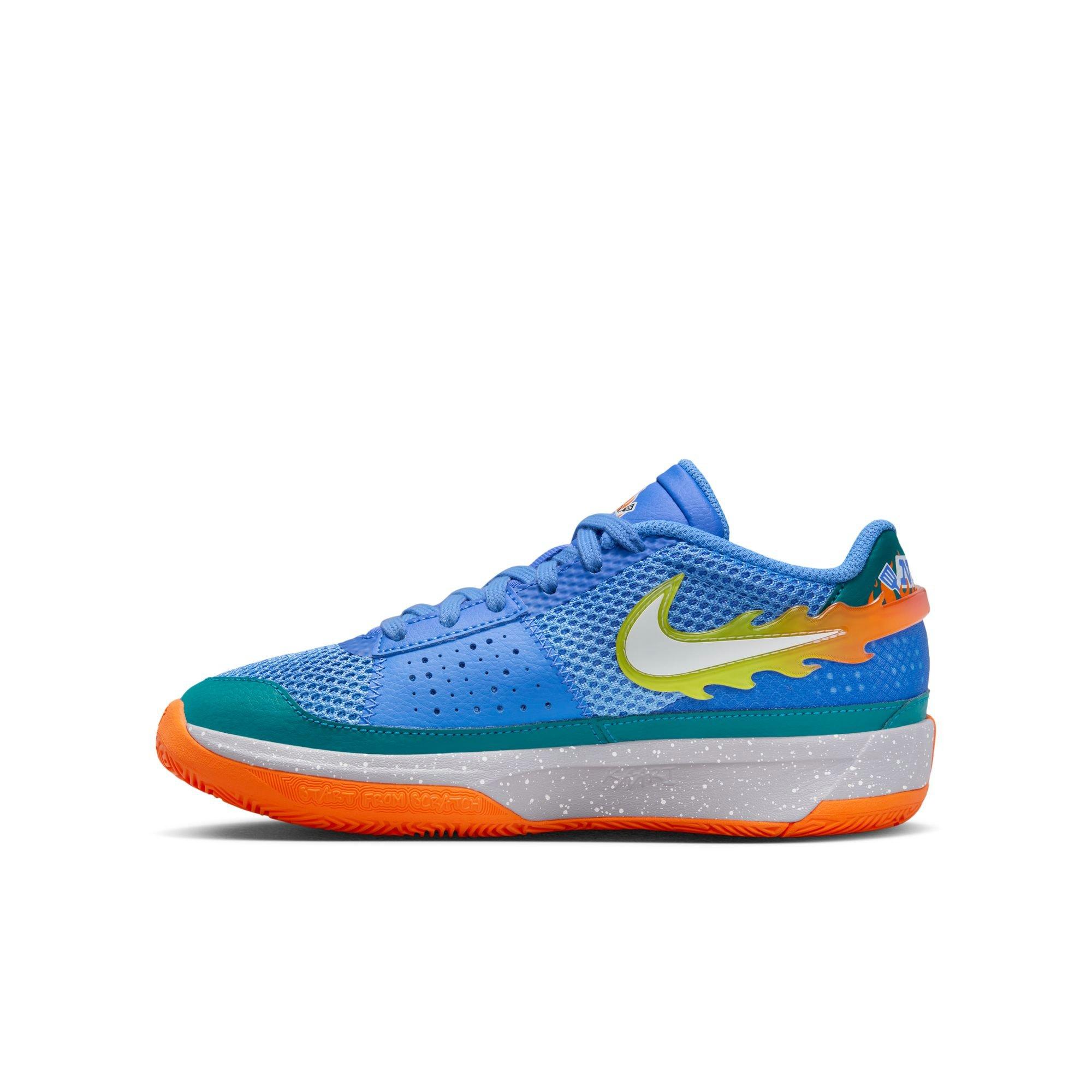 Nike Ja 1 "Backyard BBQ" Grade School Kids' Basketball Shoe - BLUE JOY/WHITE/GEODE TEAL Thumbnail View 10