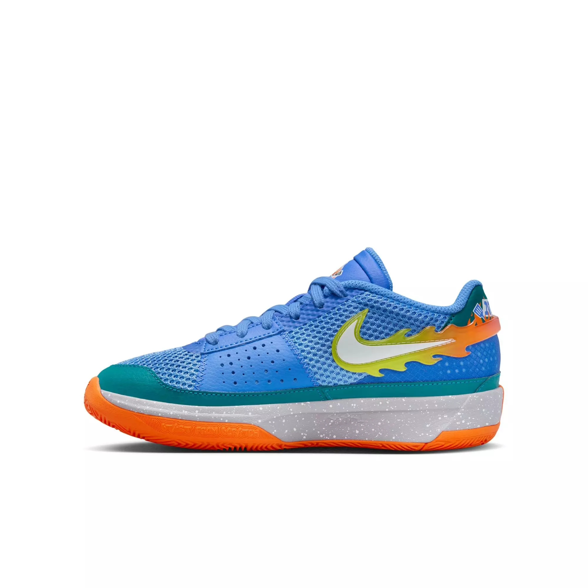 Nike Ja 1 "Backyard BBQ" Grade School Kids' Basketball Shoe - BLUE JOY/WHITE/GEODE TEAL
