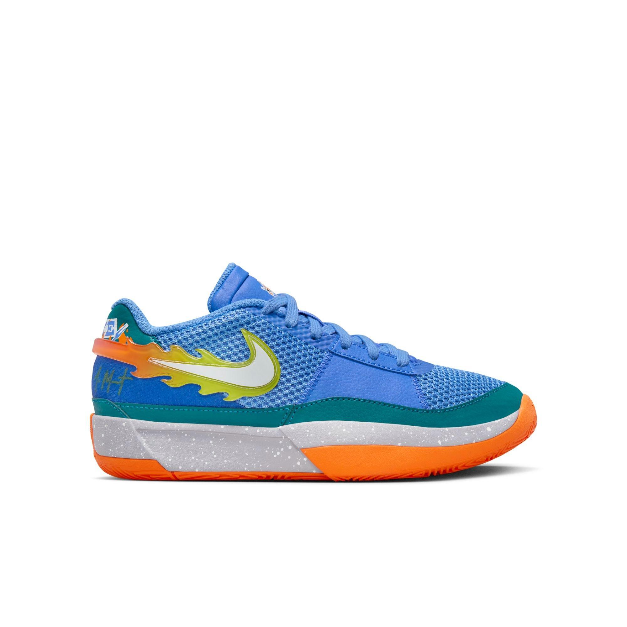 Nike Ja 1 "Backyard BBQ" Grade School Kids' Basketball Shoe - BLUE JOY/WHITE/GEODE TEAL Thumbnail View 1