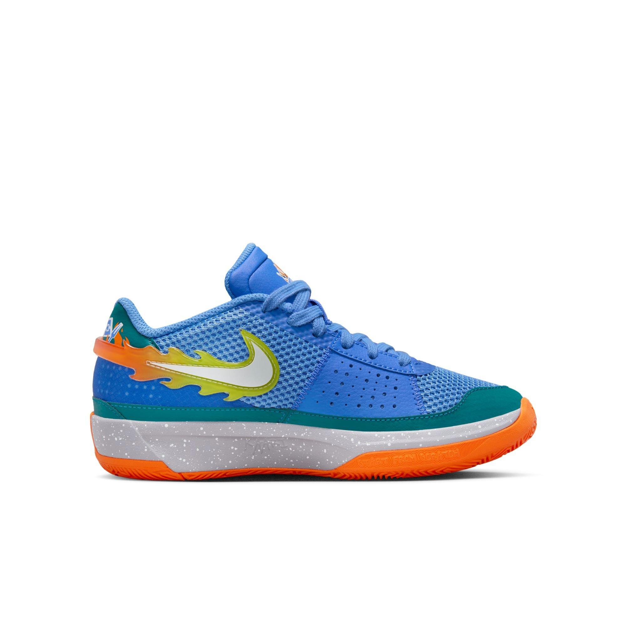 Nike Ja 1 "Backyard BBQ" Grade School Kids' Basketball Shoe - BLUE JOY/WHITE/GEODE TEAL Thumbnail View 2
