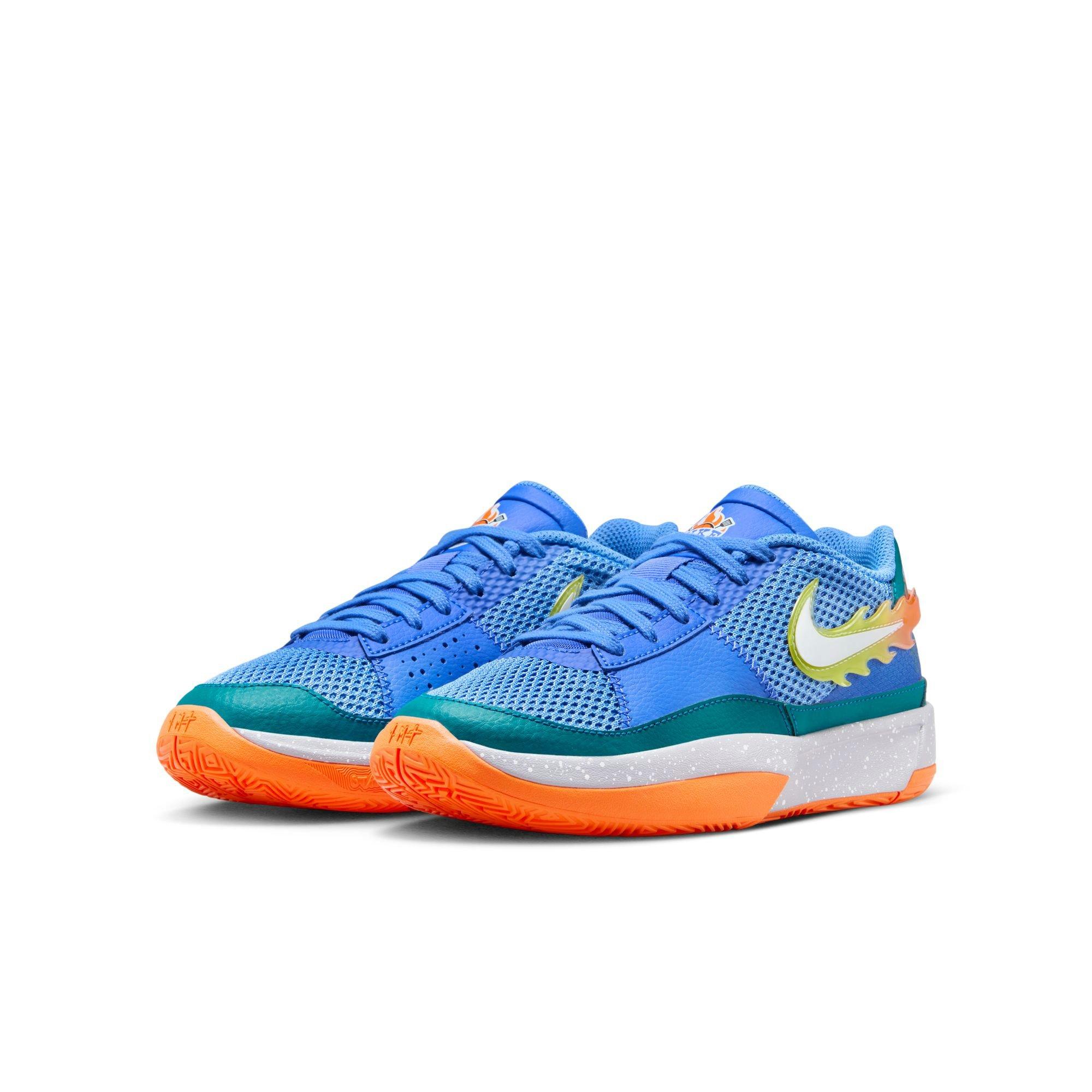 Nike Ja 1 "Backyard BBQ" Grade School Kids' Basketball Shoe - BLUE JOY/WHITE/GEODE TEAL Thumbnail View 3