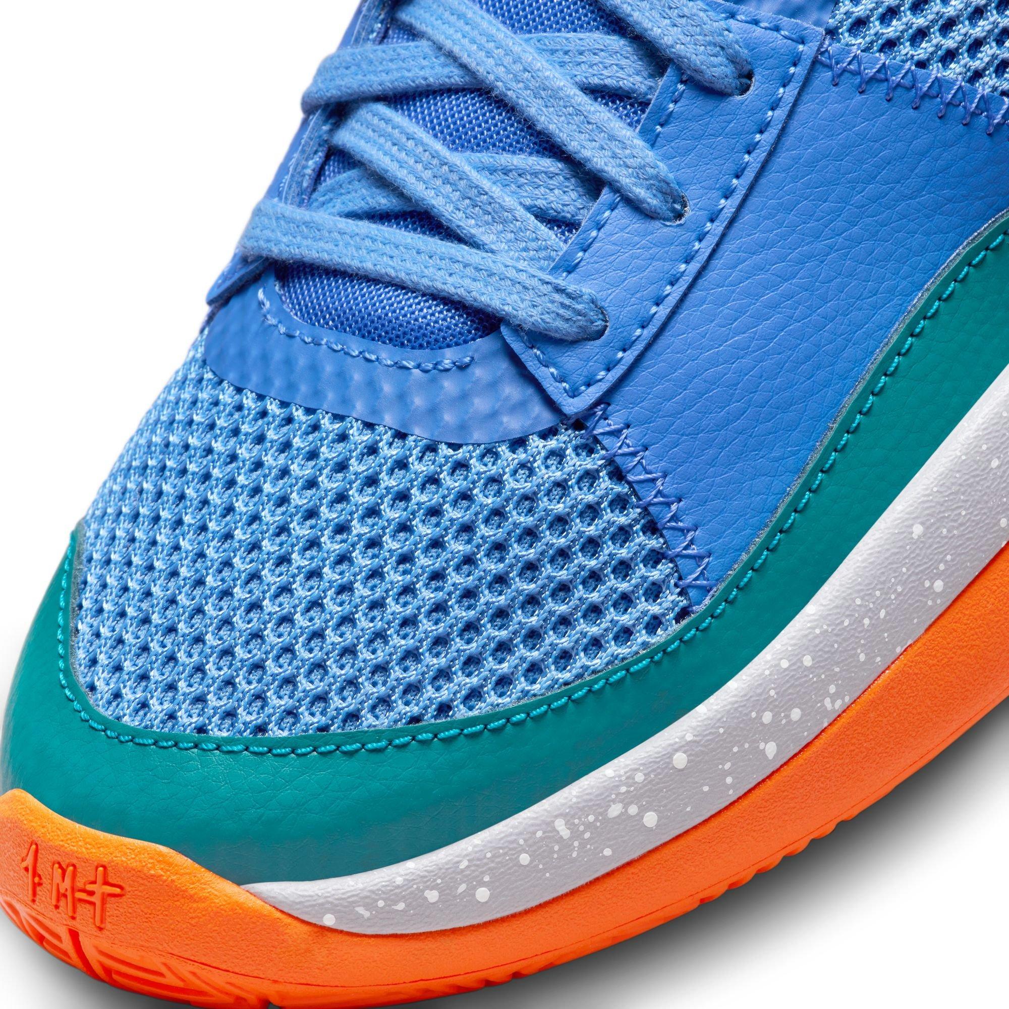 Nike Ja 1 "Backyard BBQ" Grade School Kids' Basketball Shoe - BLUE JOY/WHITE/GEODE TEAL Thumbnail View 4