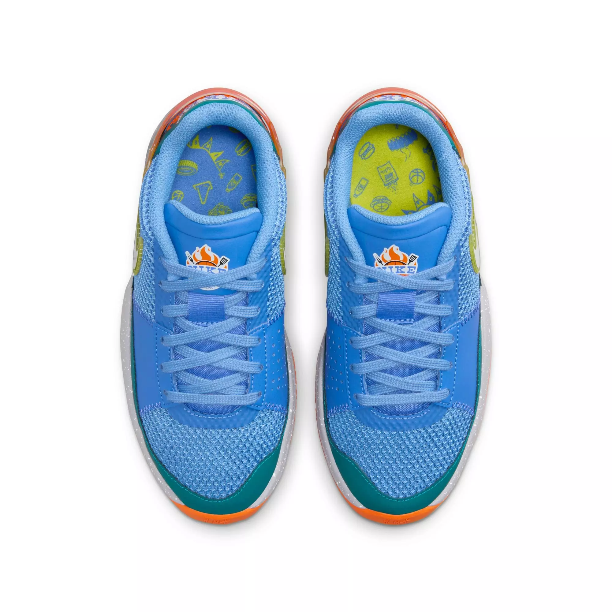 Nike Ja 1 "Backyard BBQ" Grade School Kids' Basketball Shoe - BLUE JOY/WHITE/GEODE TEAL