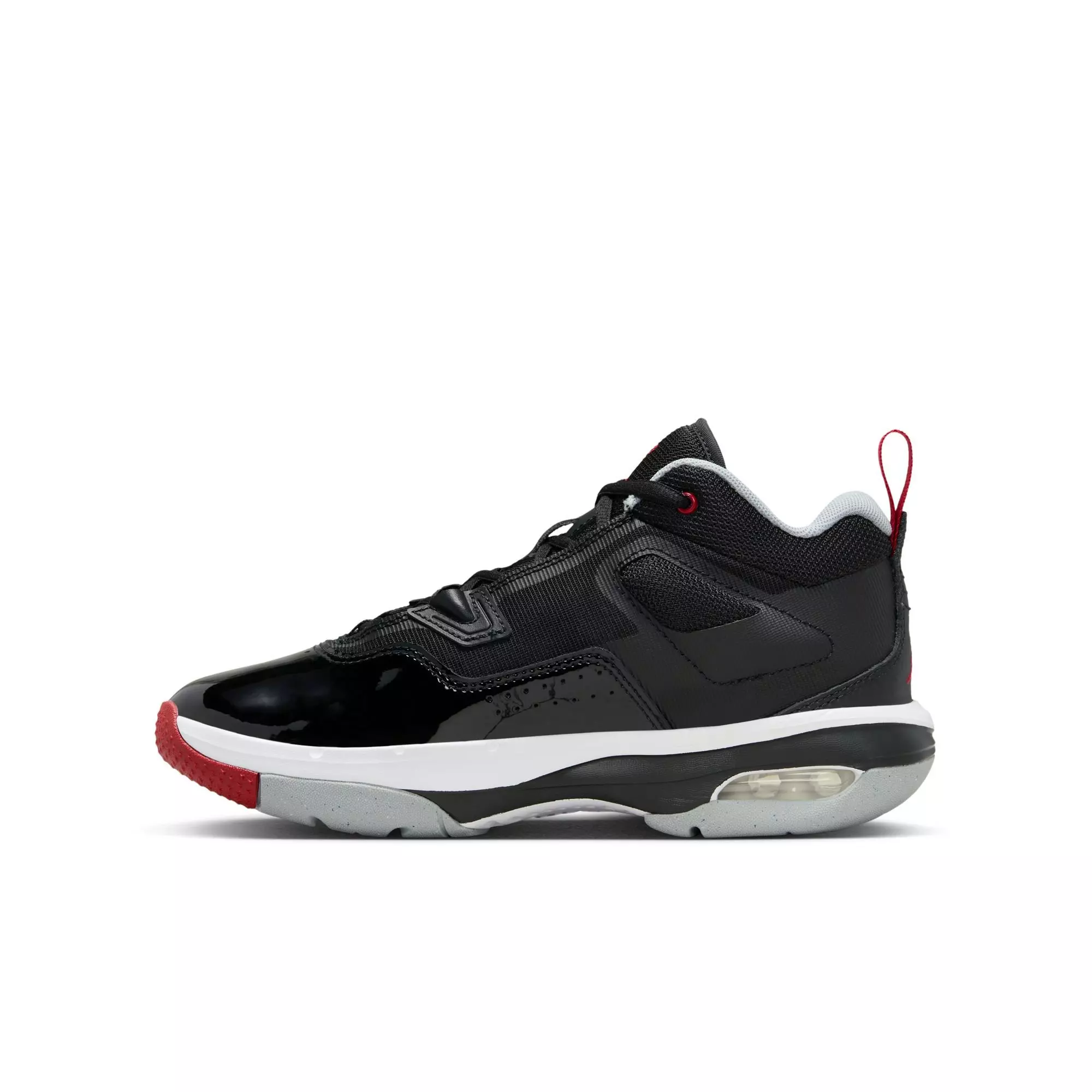 Jordan Stay Loyal "Black/Varsity Red/White/Wolf Grey" Grade School Boys' Shoe - BLACK/RED/WHITE