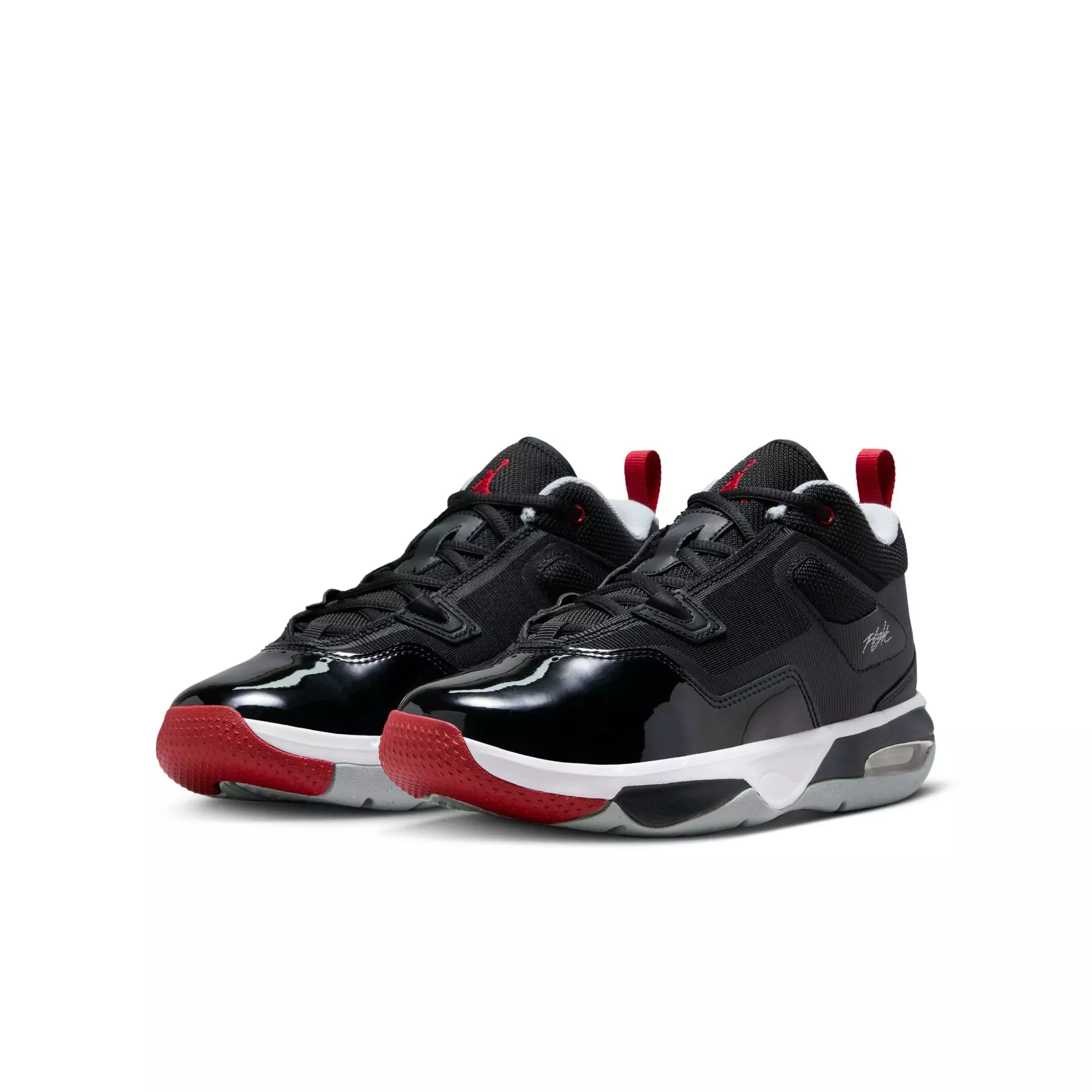 Jordan Stay Loyal "Black/Varsity Red/White/Wolf Grey" Grade School Boys' Shoe - BLACK/RED/WHITE