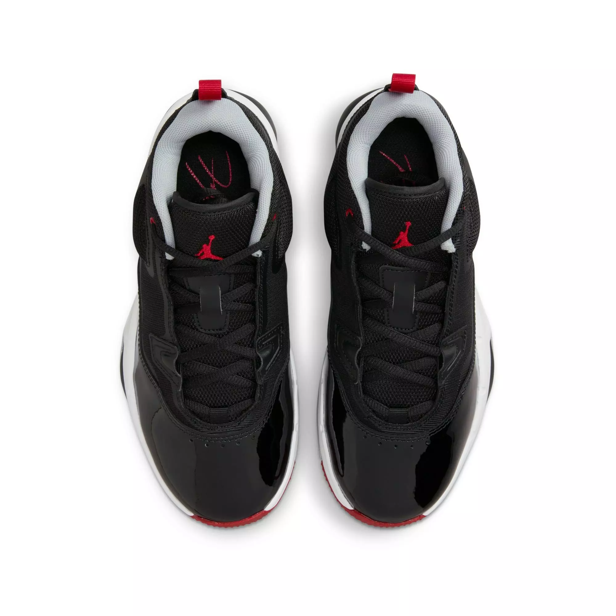 Jordan Stay Loyal "Black/Varsity Red/White/Wolf Grey" Grade School Boys' Shoe - BLACK/RED/WHITE
