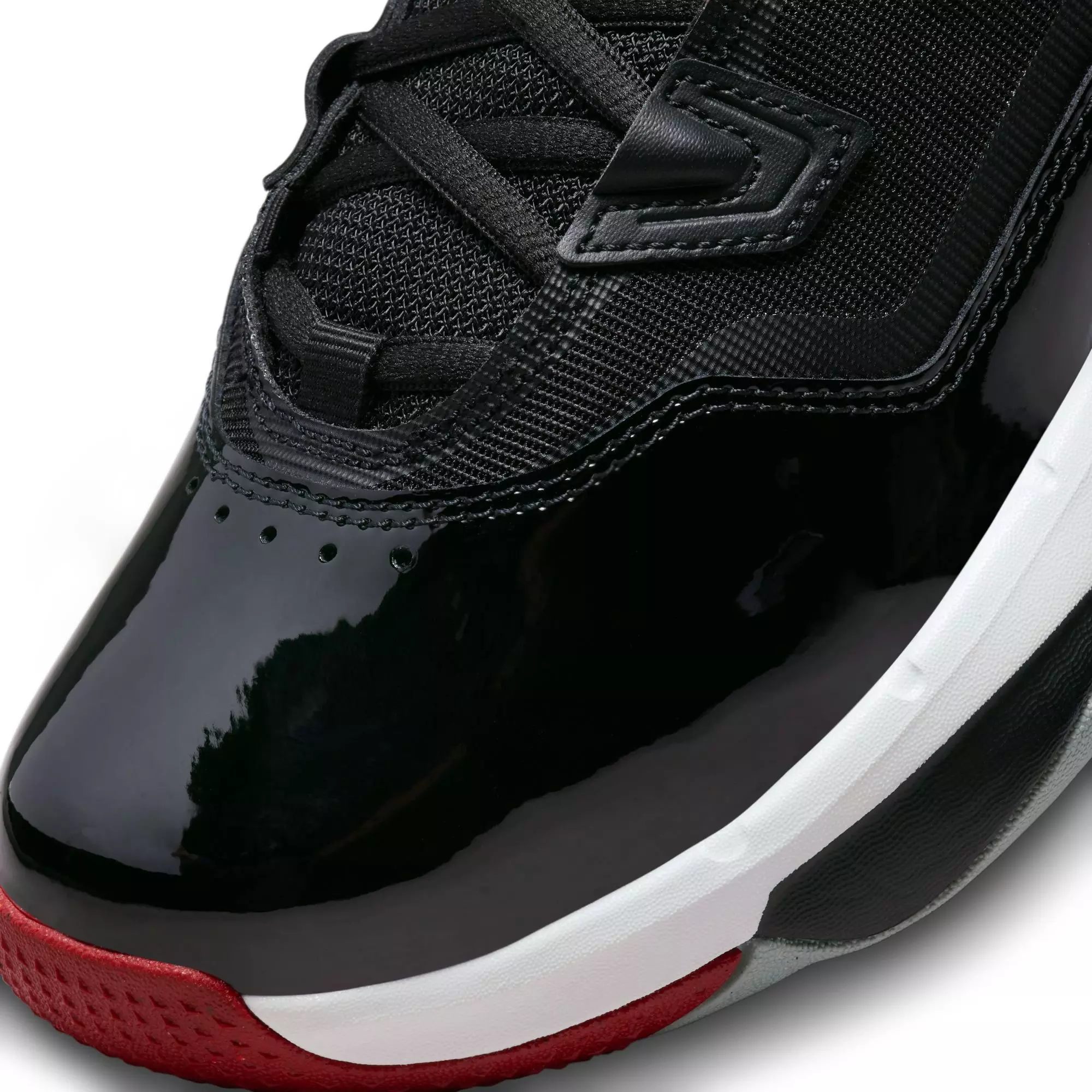 Jordan Stay Loyal "Black/Varsity Red/White/Wolf Grey" Grade School Boys' Shoe - BLACK/RED/WHITE
