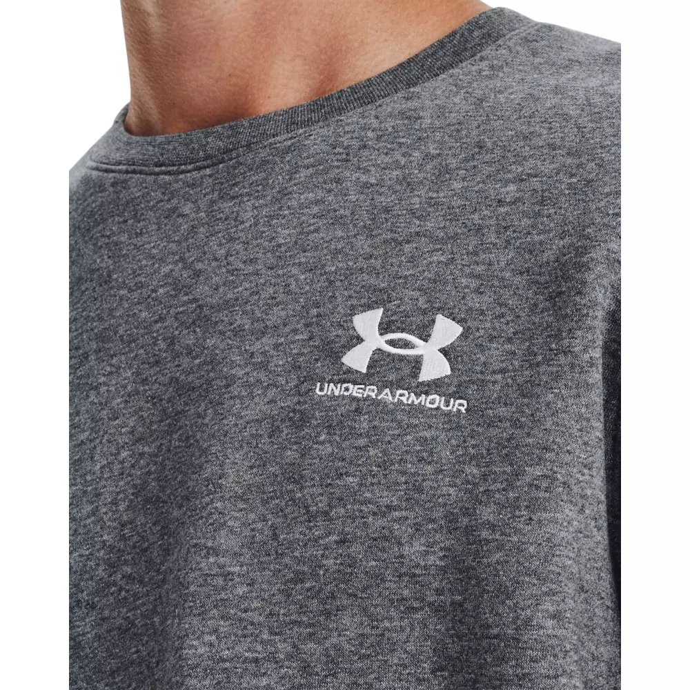 Under Armour Men's Essential Fleece Crew-Grey - GREY