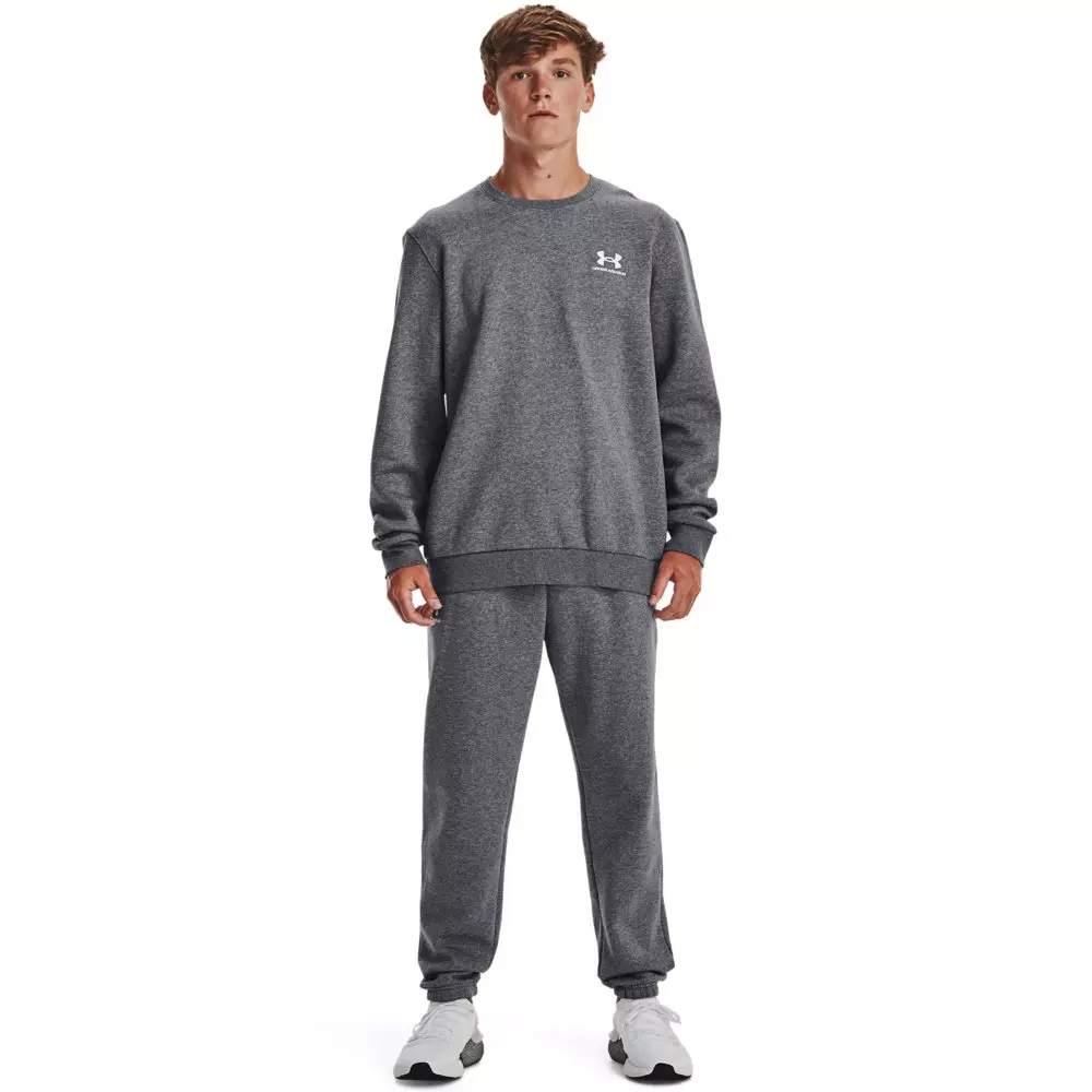 Under Armour Men's Essential Fleece Crew-Grey - GREY