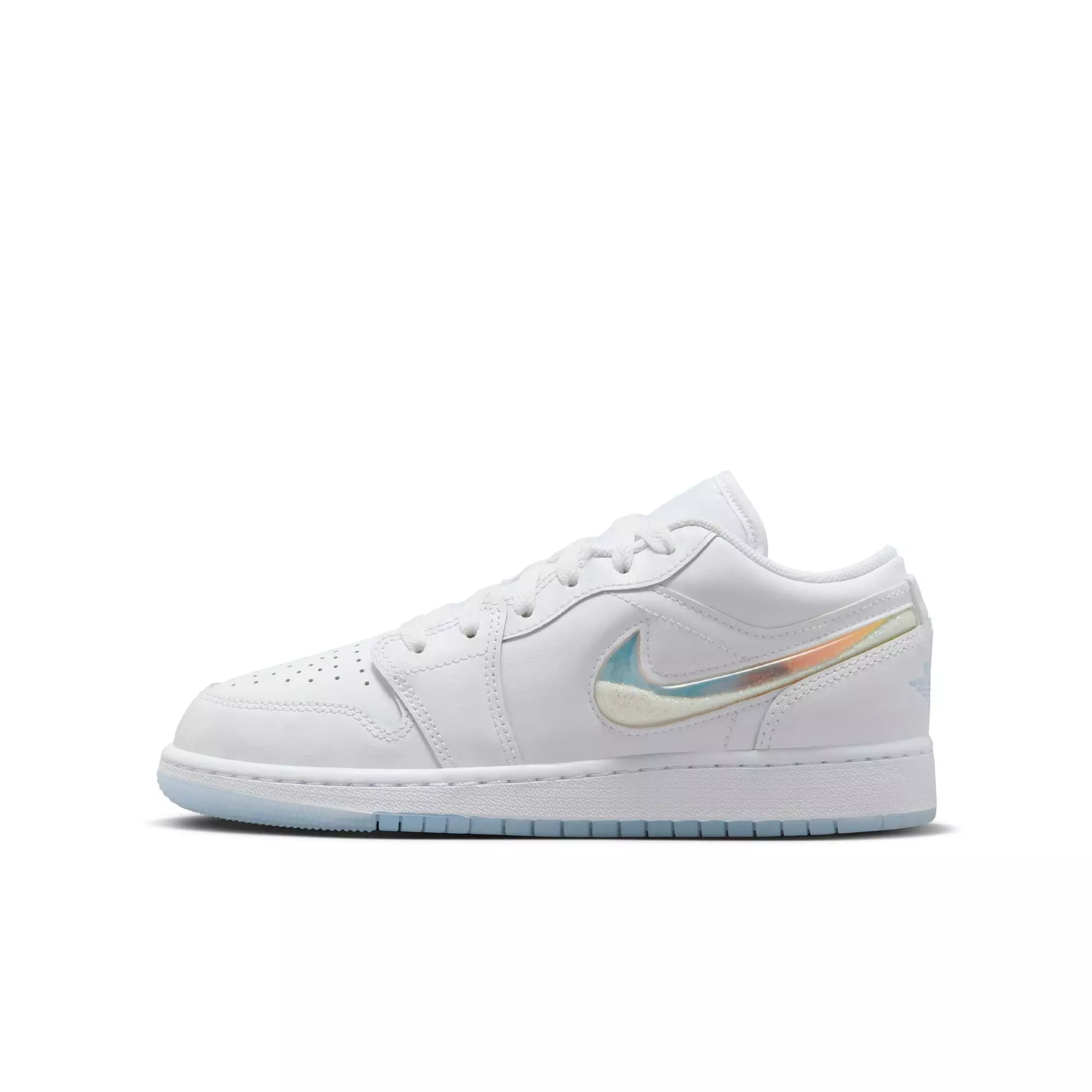 Jordan 1 Low "Frozen" Grade School Girls' Shoe - WHITE/BLUE