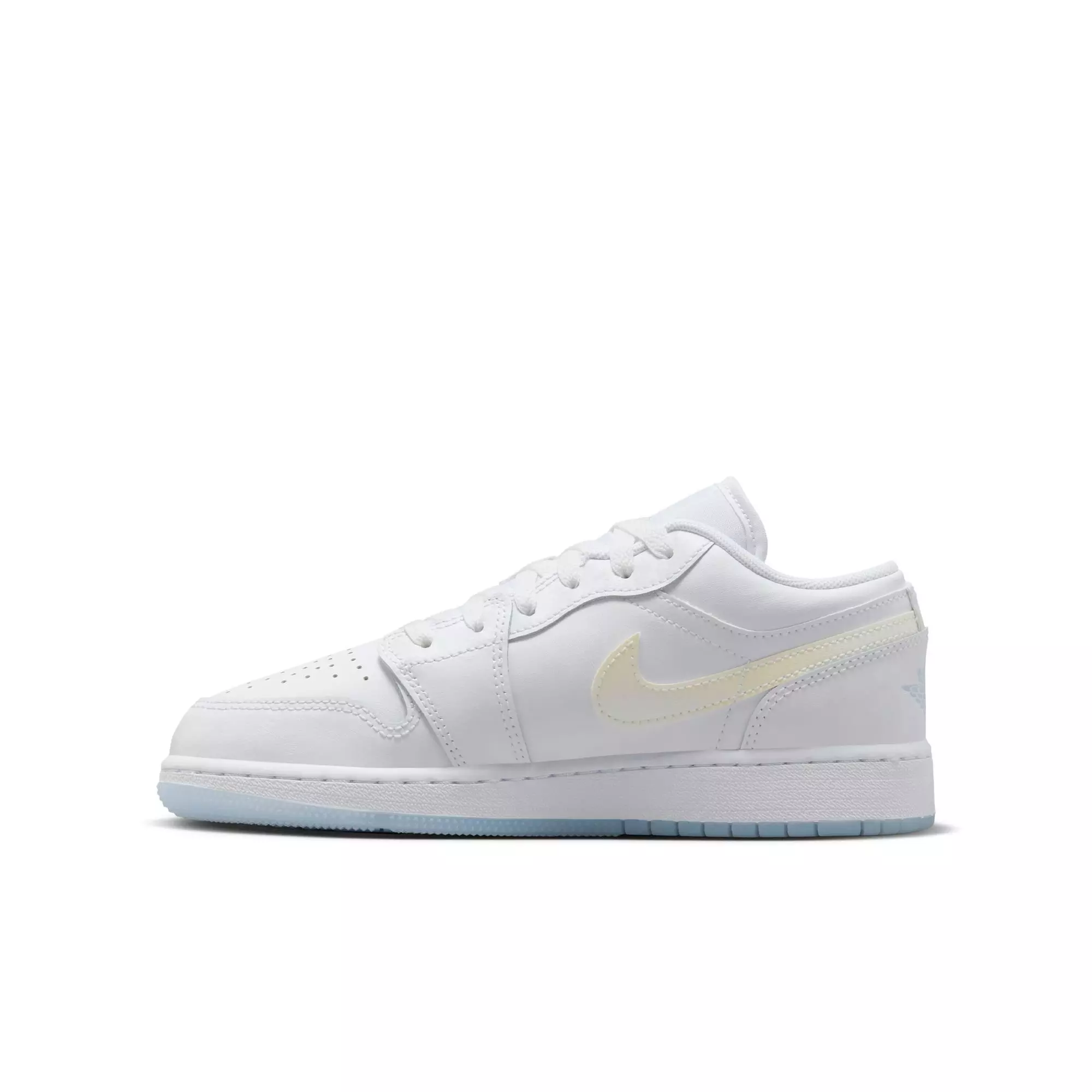 Jordan 1 Low "Frozen" Grade School Girls' Shoe - WHITE/BLUE