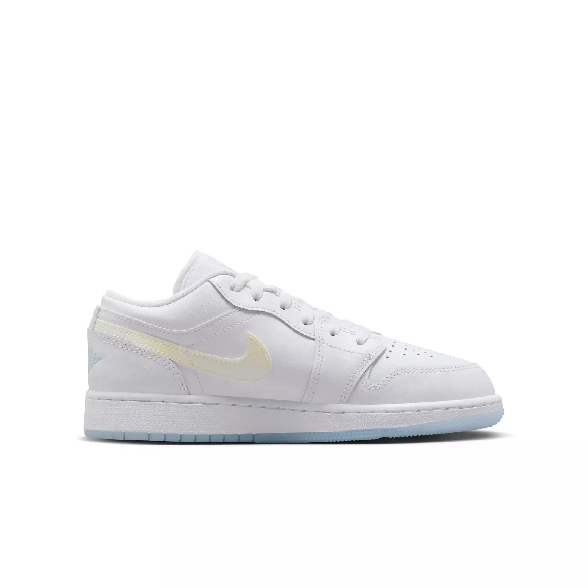 Jordan 1 Low "Frozen" Grade School Girls' Shoe - WHITE/BLUE