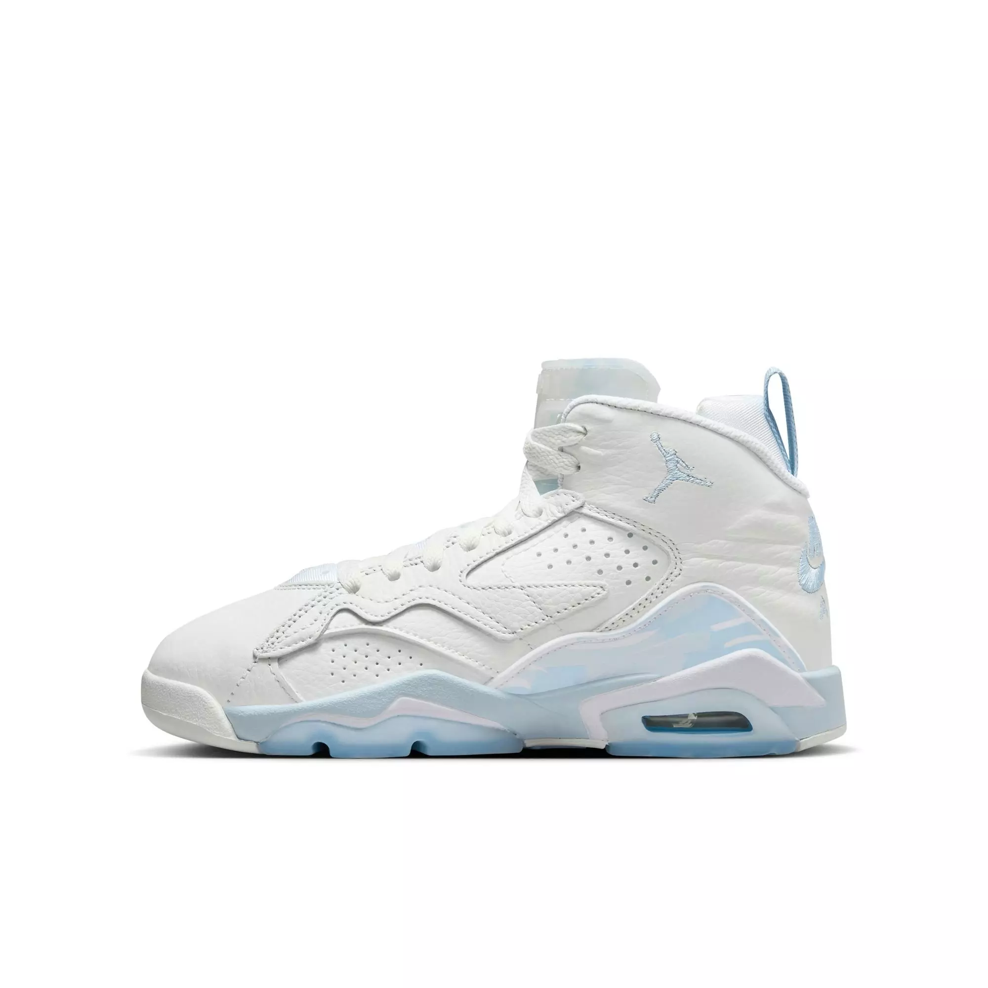 Jordan MVP "Summit White/Ice Blue/Blue Tint/White" Grade School Girls' Shoe - WHITE/BLUE