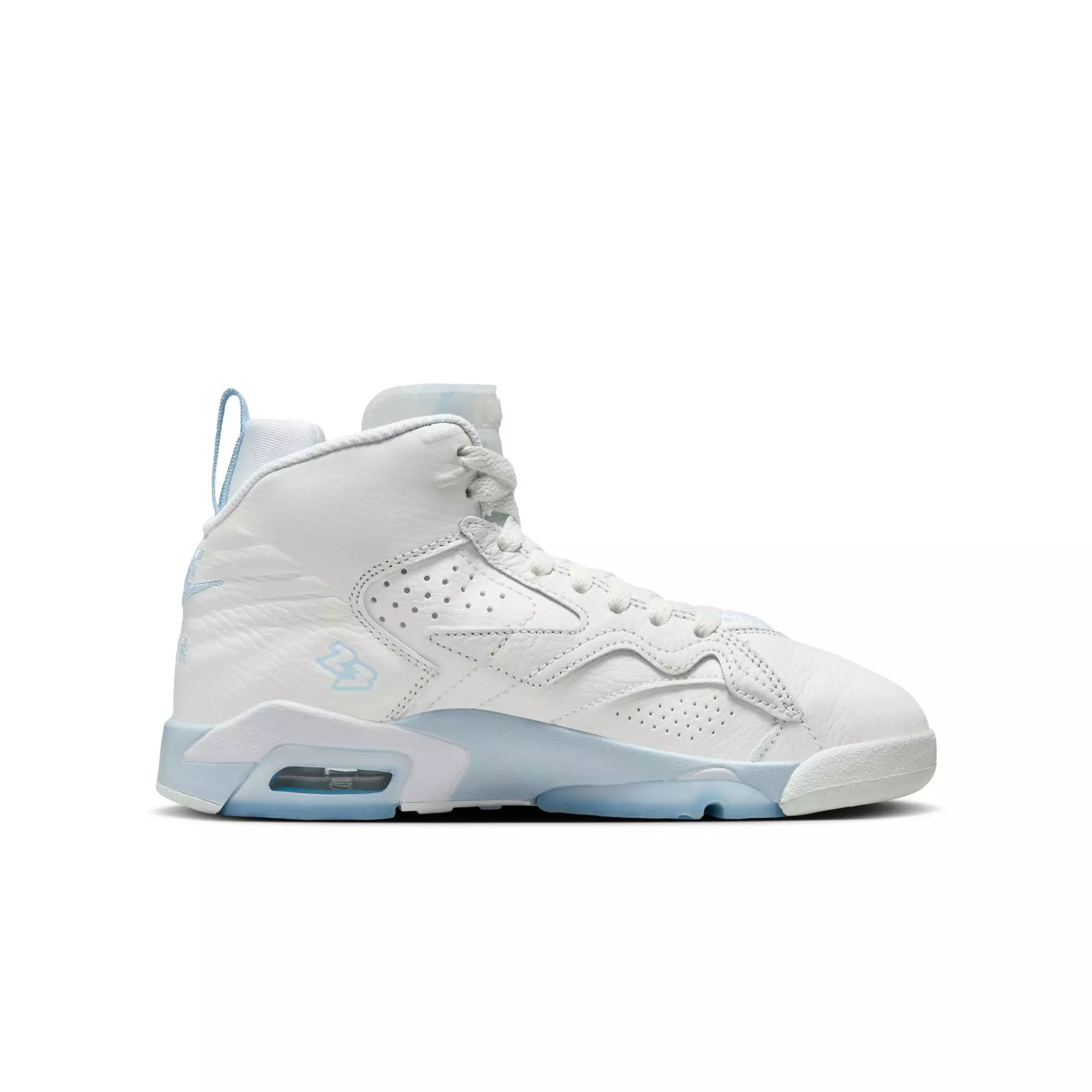 Jordan MVP "Summit White/Ice Blue/Blue Tint/White" Grade School Girls' Shoe - WHITE/BLUE