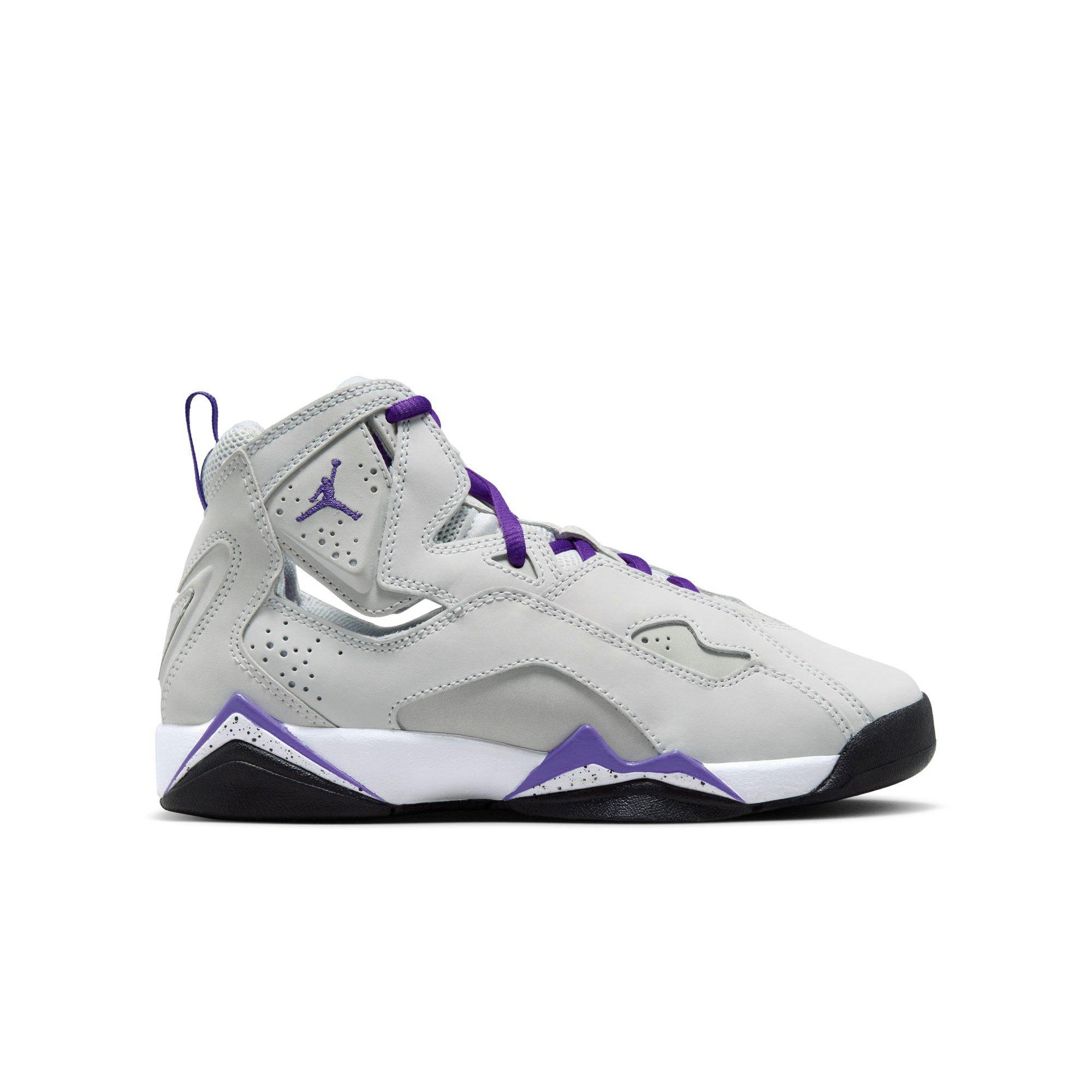 Jordan True Flight Lt Base Grey Purple Venom Grade School Girls Shoe